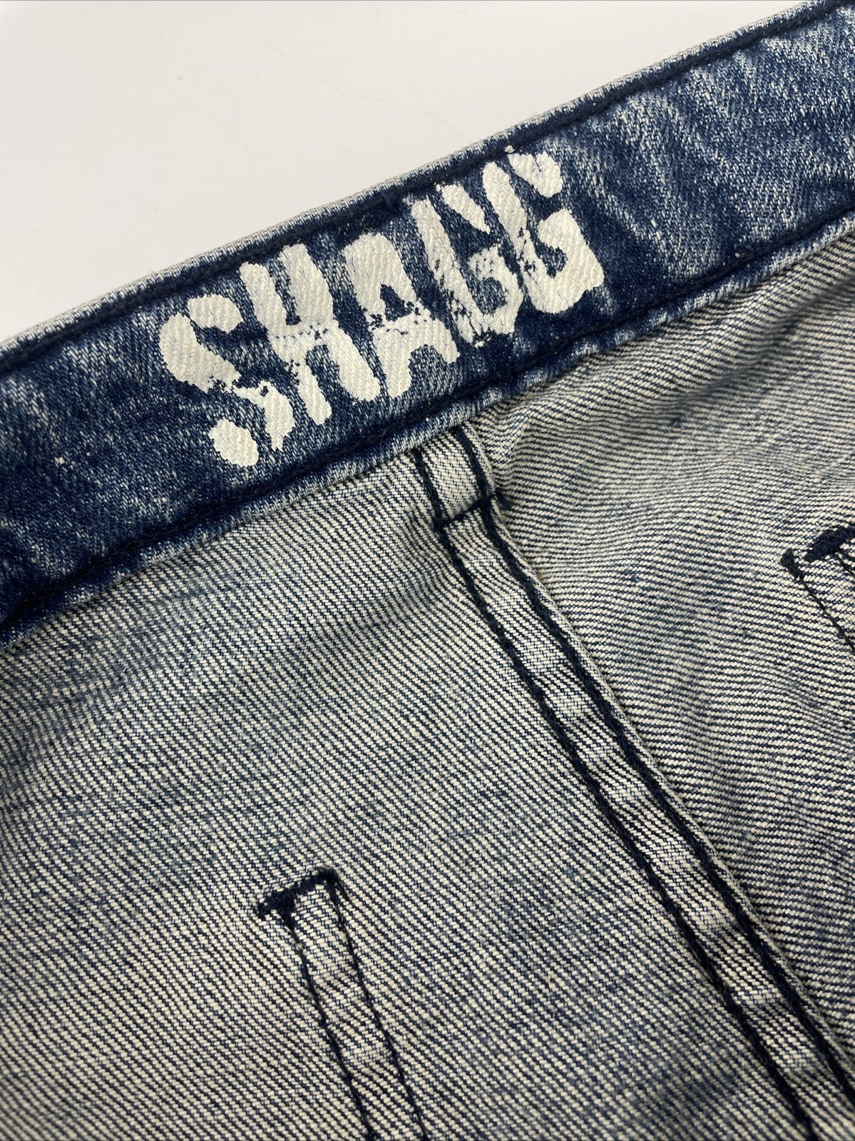 Shagg Denim Los Angeles Y2K Low Rise Bootcut Designer Jeans Sz 25 Light Wash