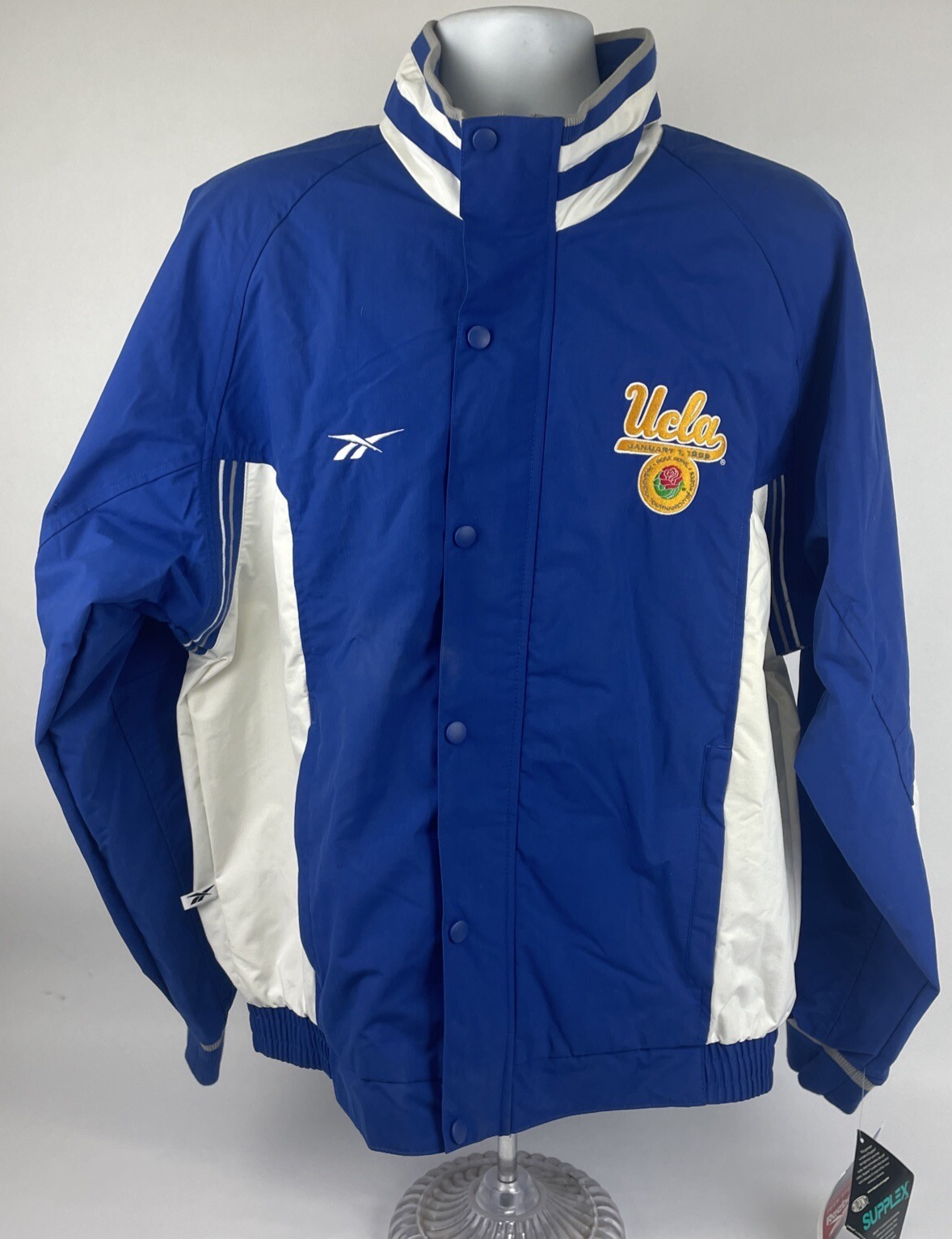 Vintage 1999 Rose Bowl UCLA Bruins Reebok Full Zip Button Jacket Men’s LRG Blue