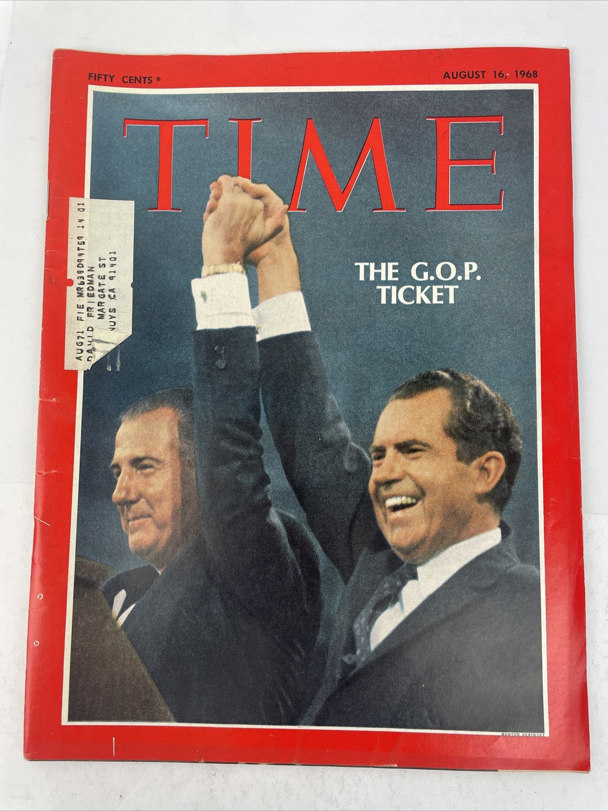 VTG Time Magazine August 16 1968 Spiro Agnew and Richard Nixon The GOP Ticket