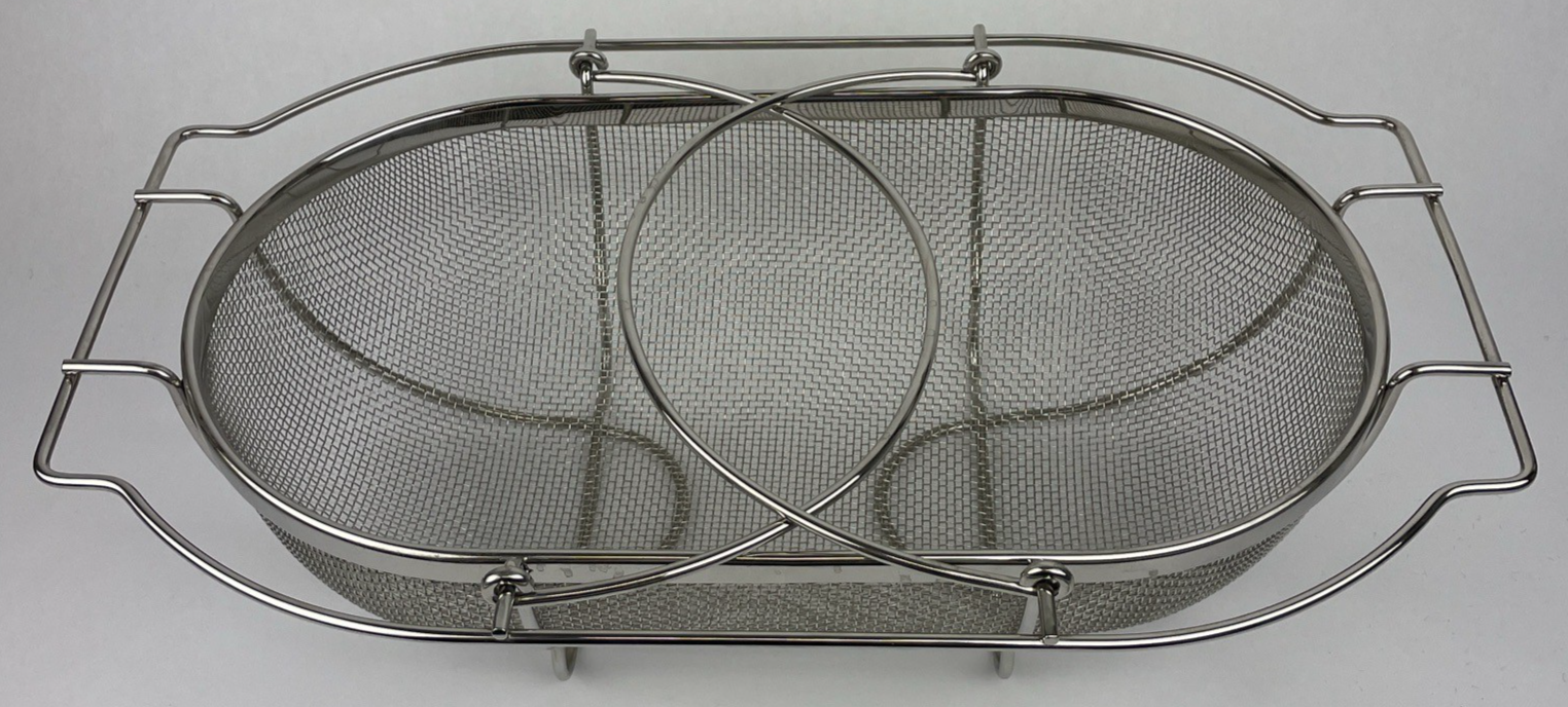 Professional Chef Over The Sink Stainless Steel Oval Fine Mesh Colander Strainer
