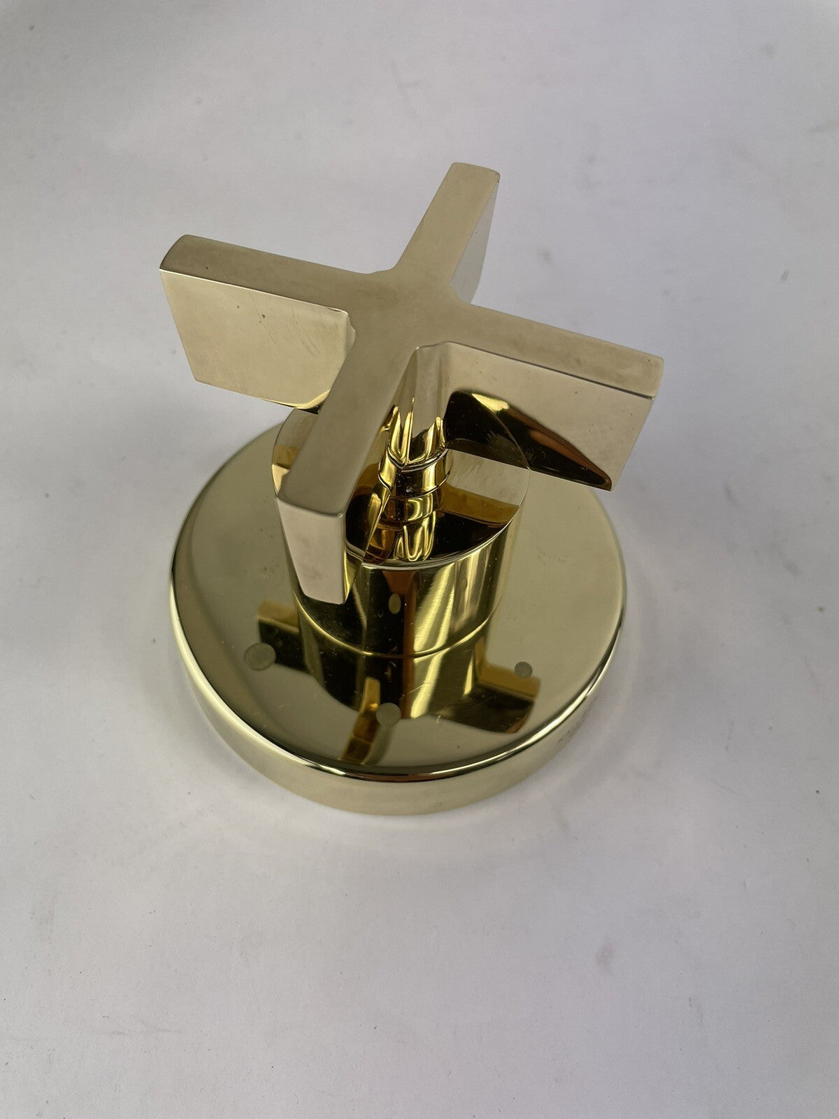 KALLISTA One P24423-CR-ULB cross handle volume control valve trim unlacquered brass