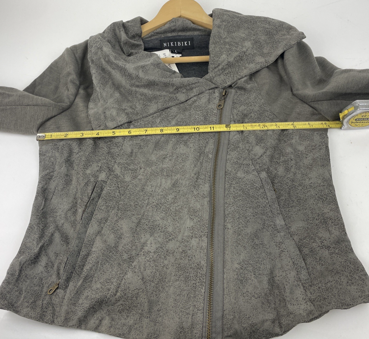 NWT Niki Biki NIKIBIKI Designer Faux Suede Asymmetrical Zipper Moto Jacket Large