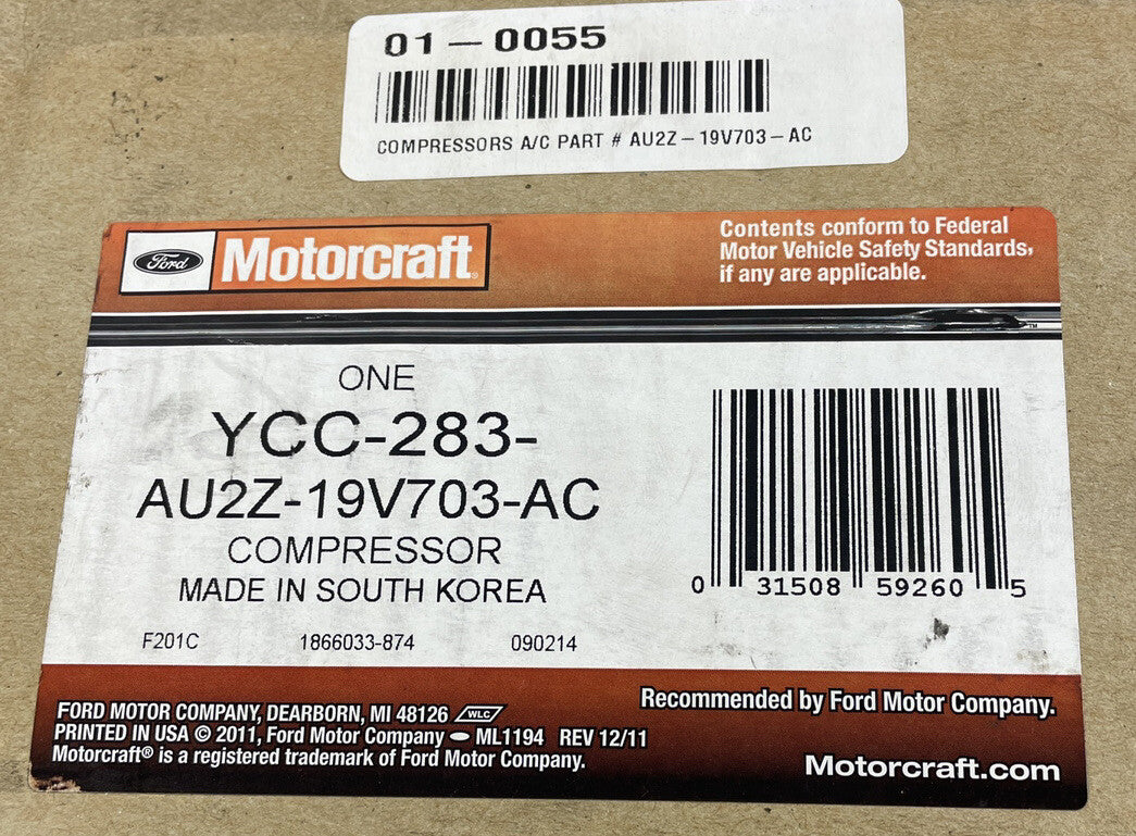 2006 - 2011 CROWN VIC MARQUIS TOWN CAR AC COMPRESSOR WITH CLUTCH MOTORCRAFT NEW