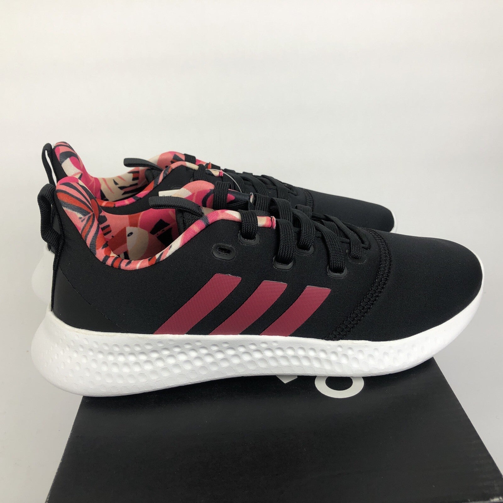 Adidas Womens Size 6.5 Puremotion Running Sneakers Shoes Black / Pink NWT / Box