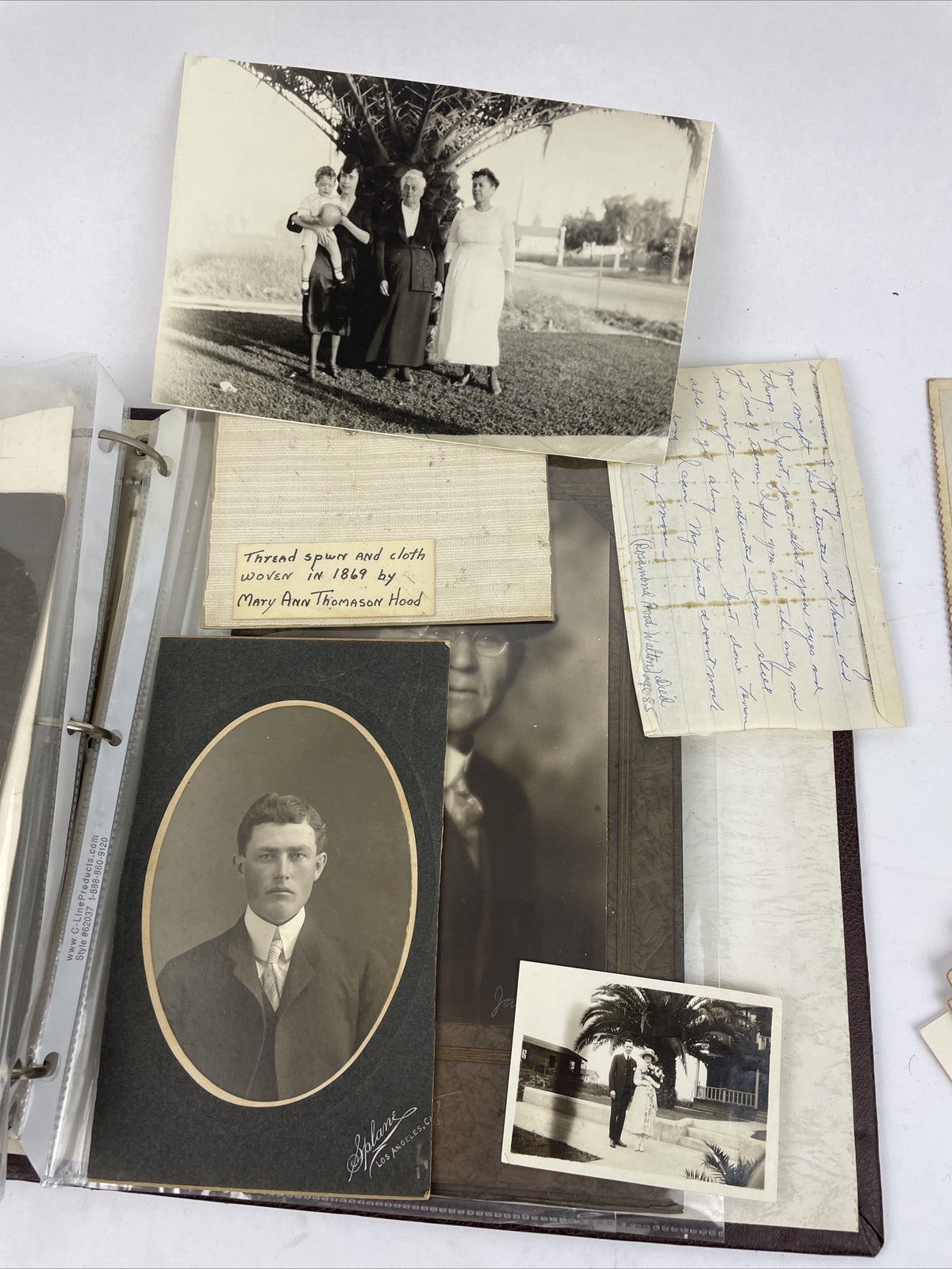 Antique Picture Album w/ tintypes B&W photos with Stories - LOOK