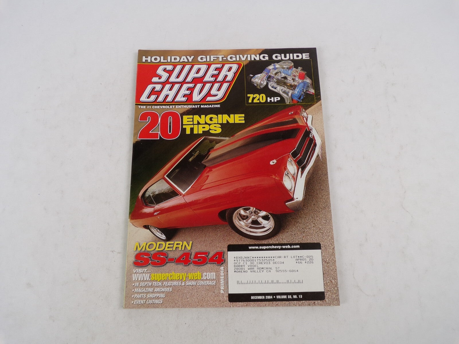 December 2004 Super Chevy Holiday Gift-Giving Guide 20 Engine Tips Modern SS-454