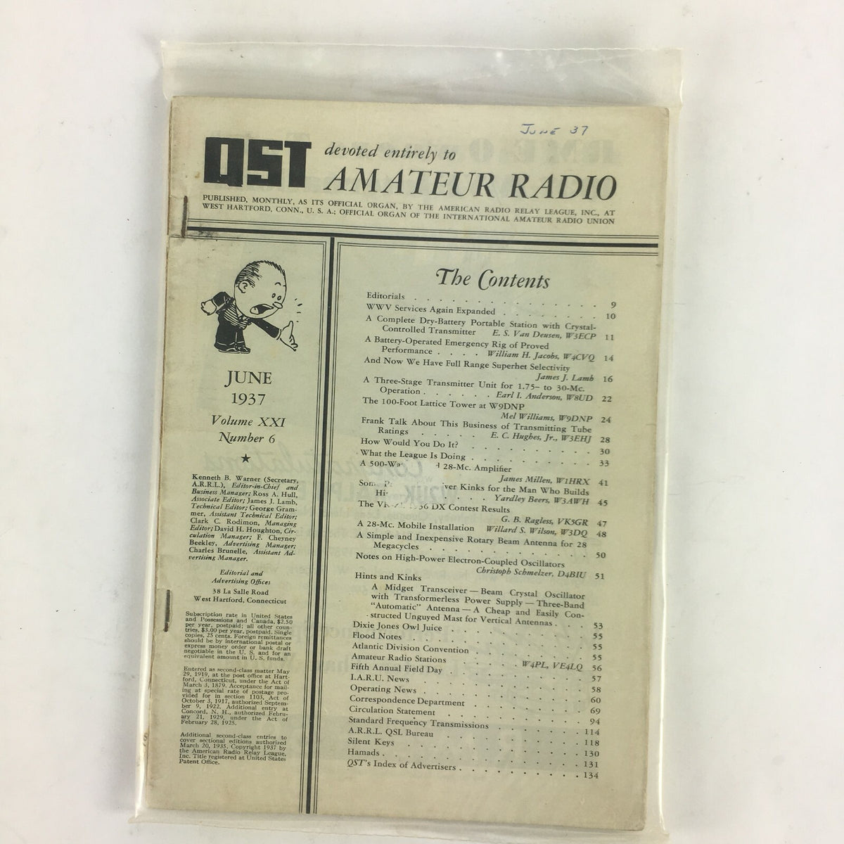June 1937 QST devoted entirely to Amateur Radio Magazine