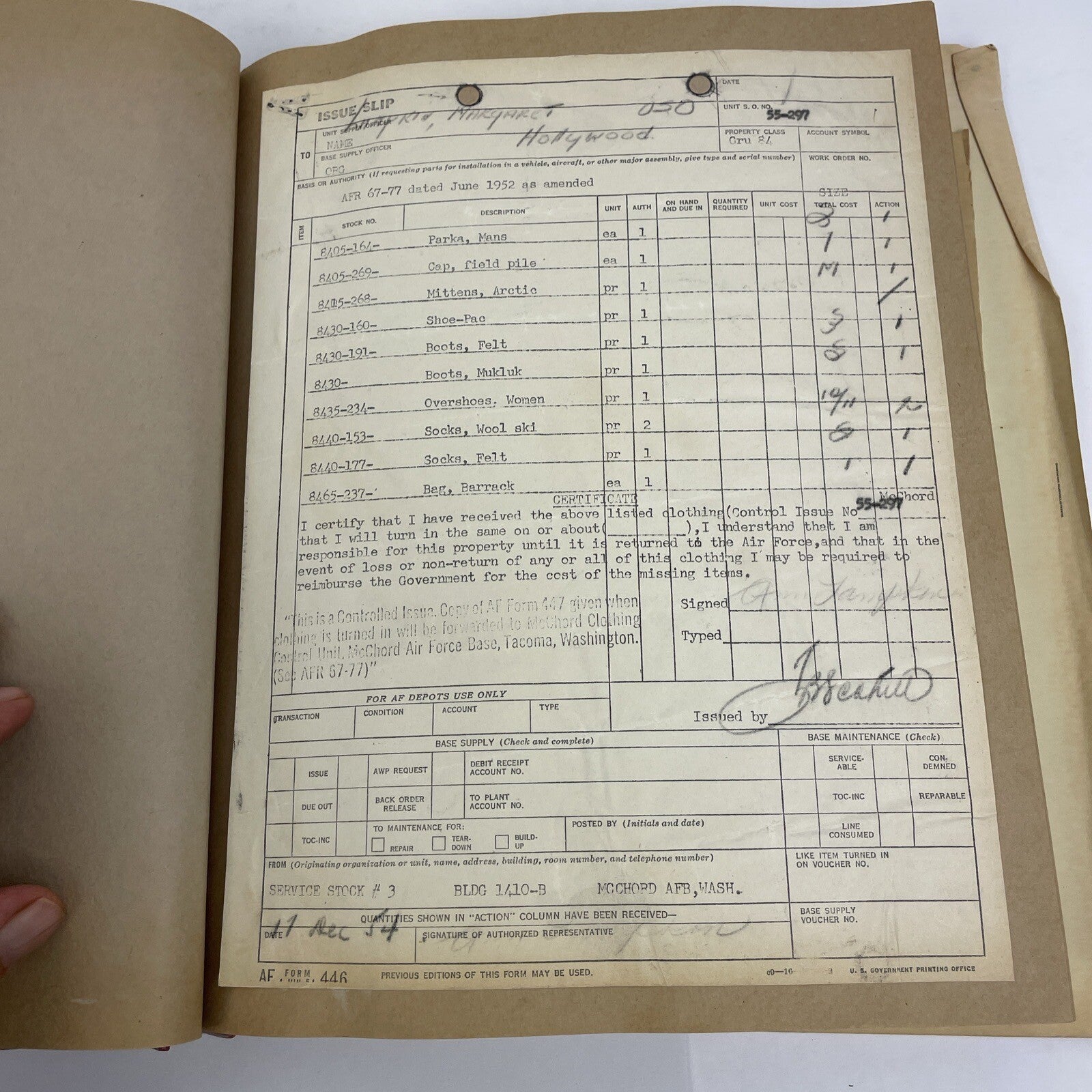 U.S.O. 1954/55 Scrapbook From " Operation Snowball " Alaska U.S.O Christmas Show