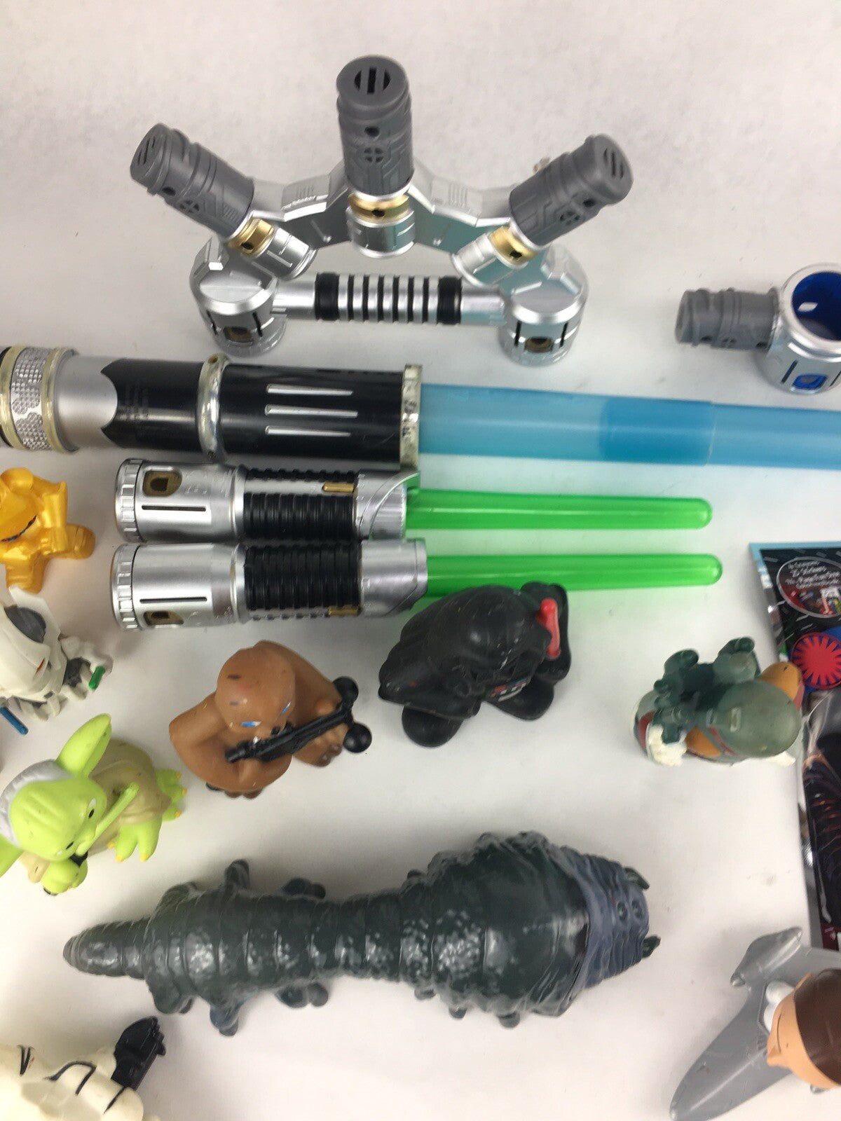Huge Star Wars Lot of 25 Assorted Figures Weapons and Promo Items - LOOK