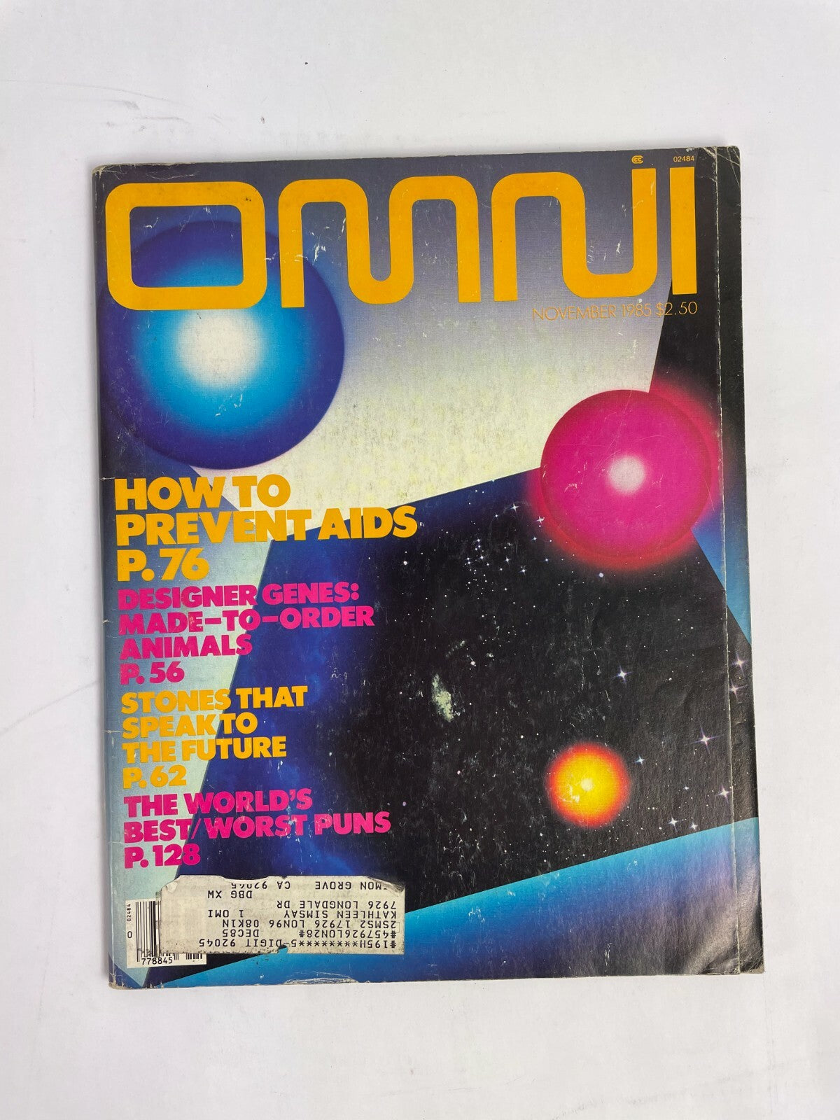 November 1985 Omni Magazine How To Prevent Aids Designer Genes Stones That Speak