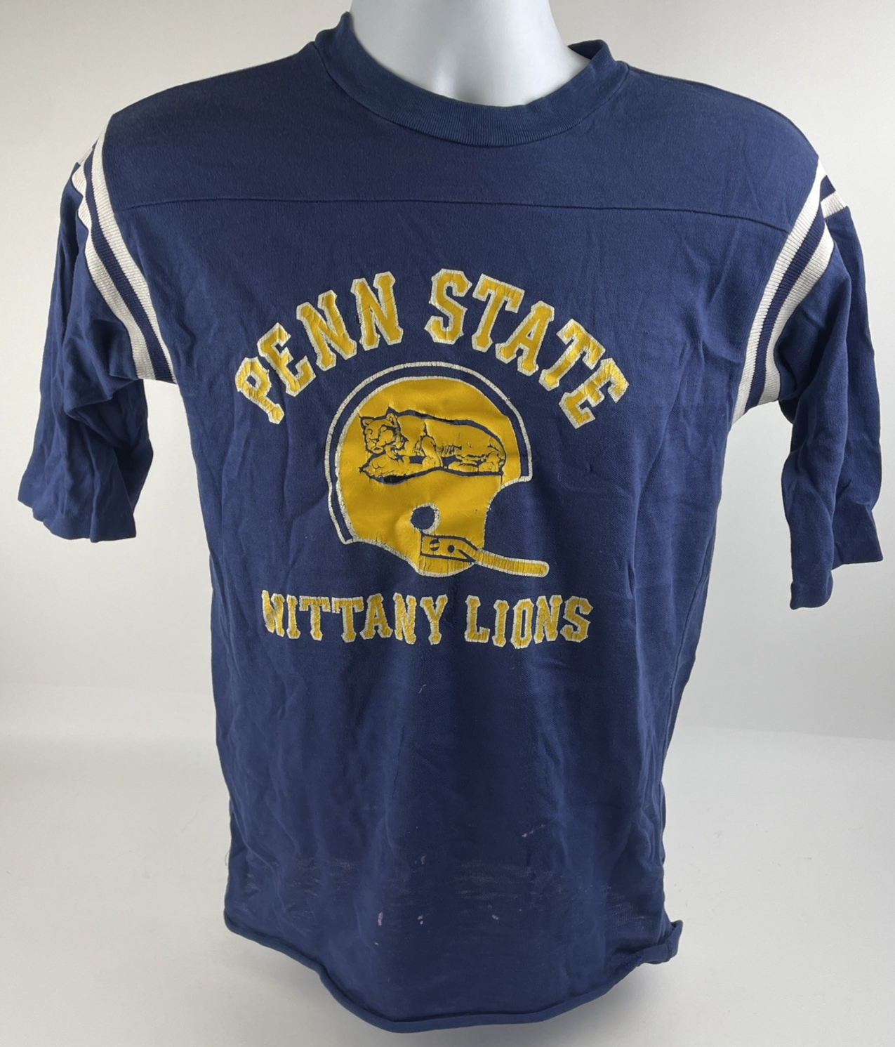 Vintage 70’s Penn State University Nittany Lions Football T Shirt Sz M Well Worn