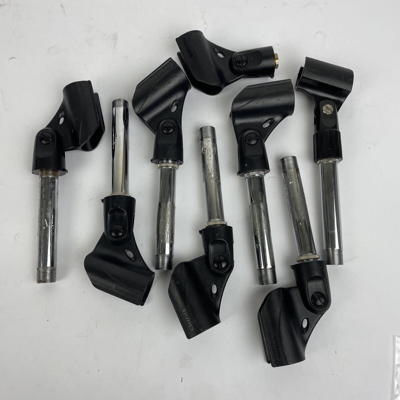 Lot Of 7 x Shure A25D Break Resistant Microphone Clip With Atlas Extensions LOOK