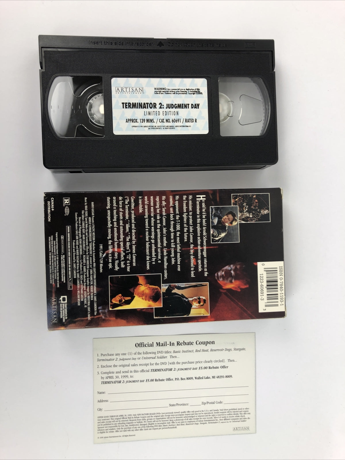 Terminator 2: Judgment Day (VHS, 1999, Limited Edition) Arnold Schwarzenegger