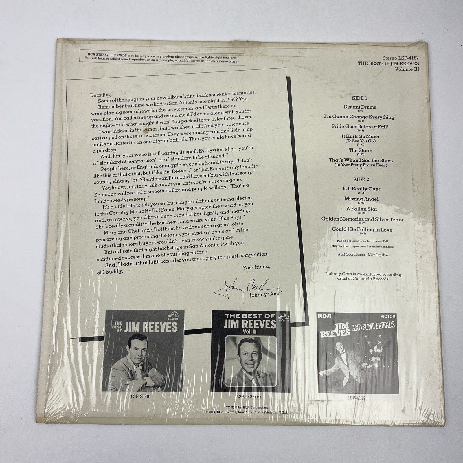 The Best of Jim Reeves Vol. III 3, Vinyl lp, RCA Victor Stereo LSP-4187 VGC