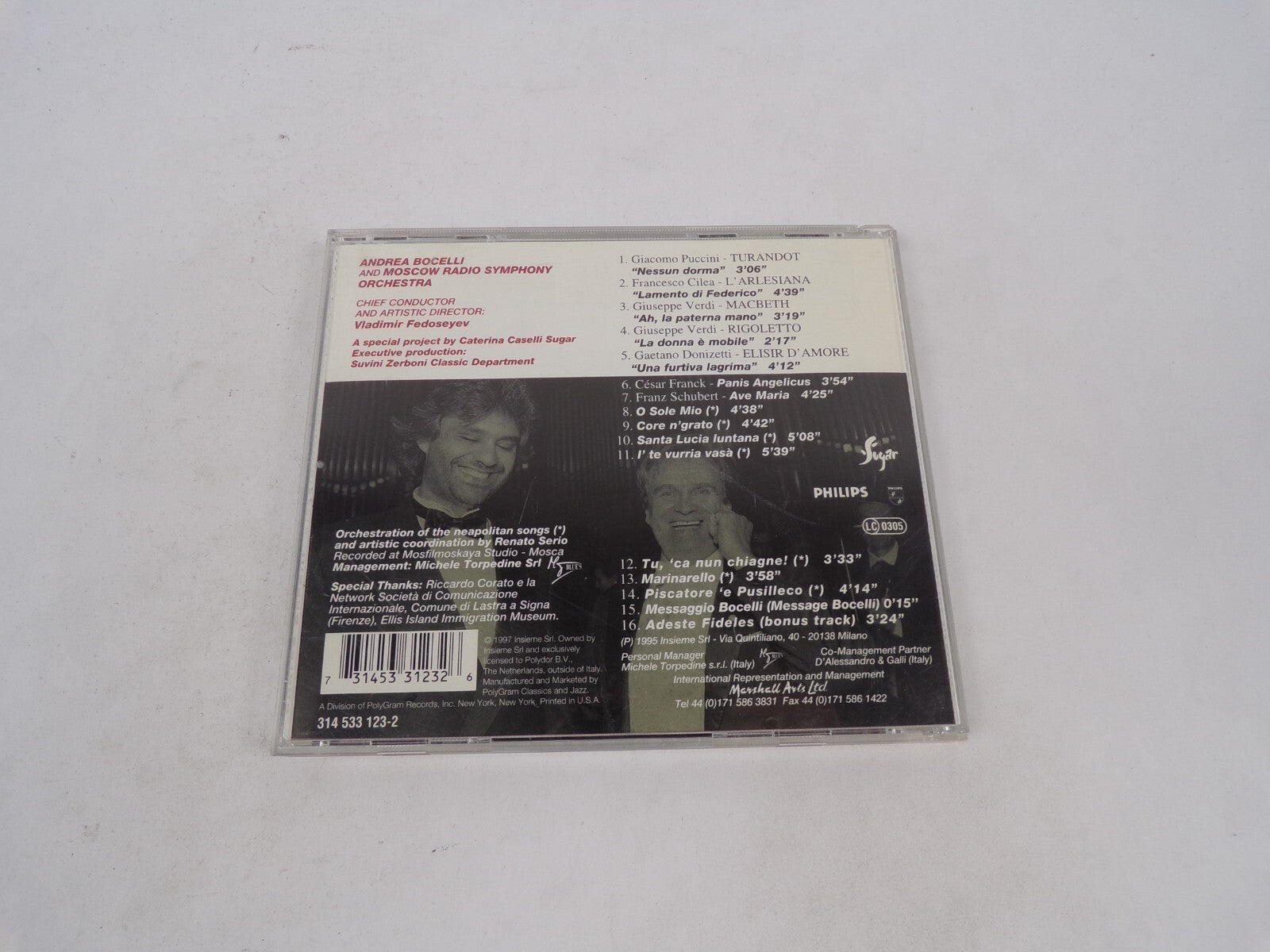Andrea Bocelli Viaggio Italiano "Nessun Dorma" "Lamento Di Federico" "Ah, CD#71