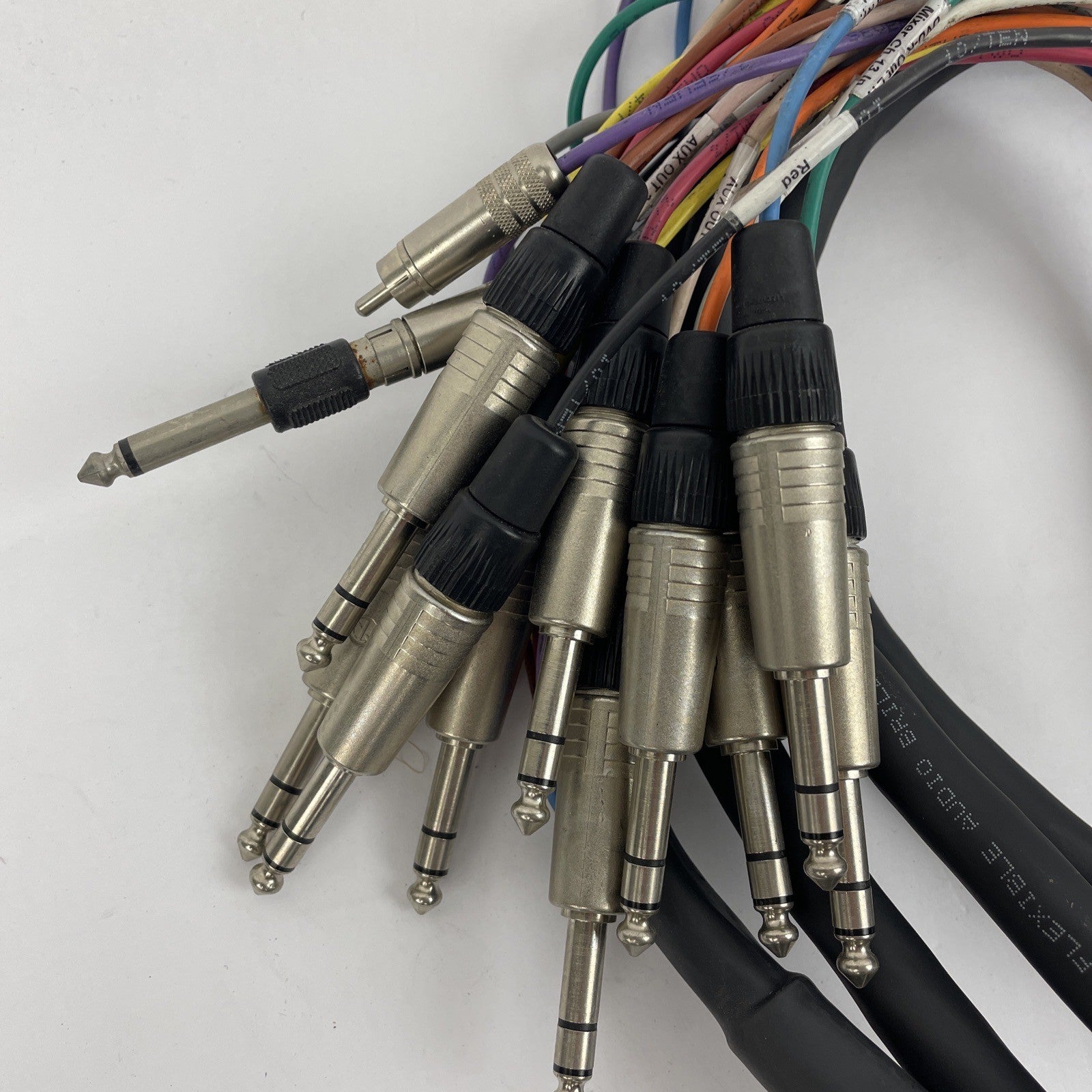 12 Channel Male 1/4" Phone to 3-Pin Neutrik XLR Black Female Male Snake Cable **