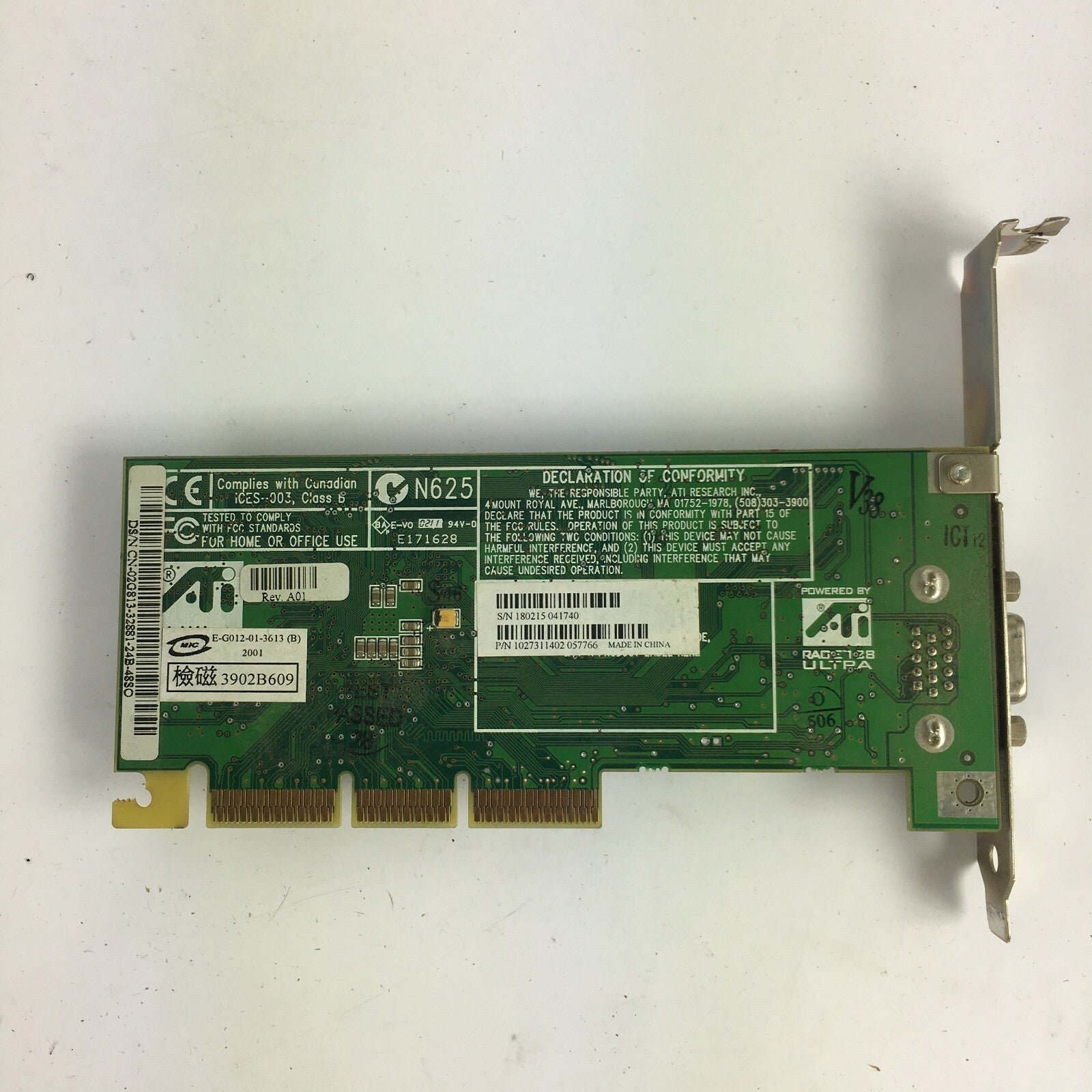 Genuine Compaq ATI Technologies E-G012013613 VGA Port PCI Card Desktop Pc