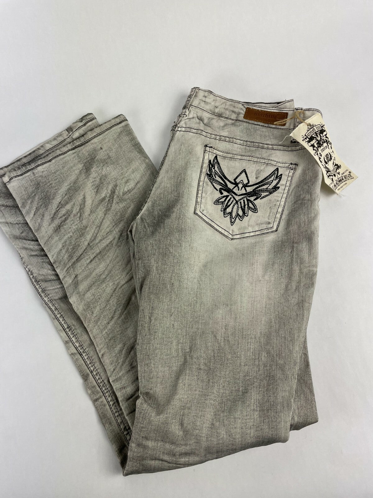 Machine Men's Denver Gray Tone Straight Denim Jeans Size W 32 L 31