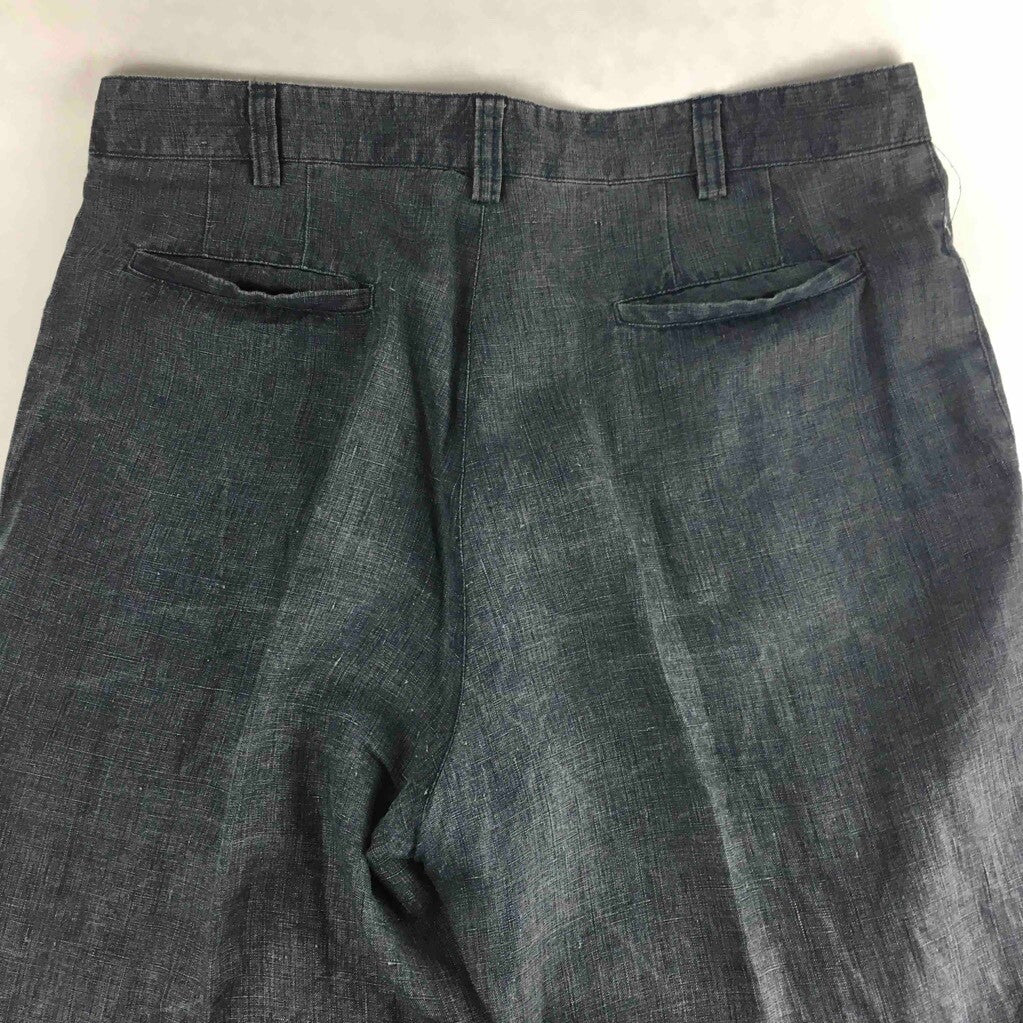 Marzotto Lab Mens Casual Pants Black Side Pockets Zip Fly Flat Front Trousers 36