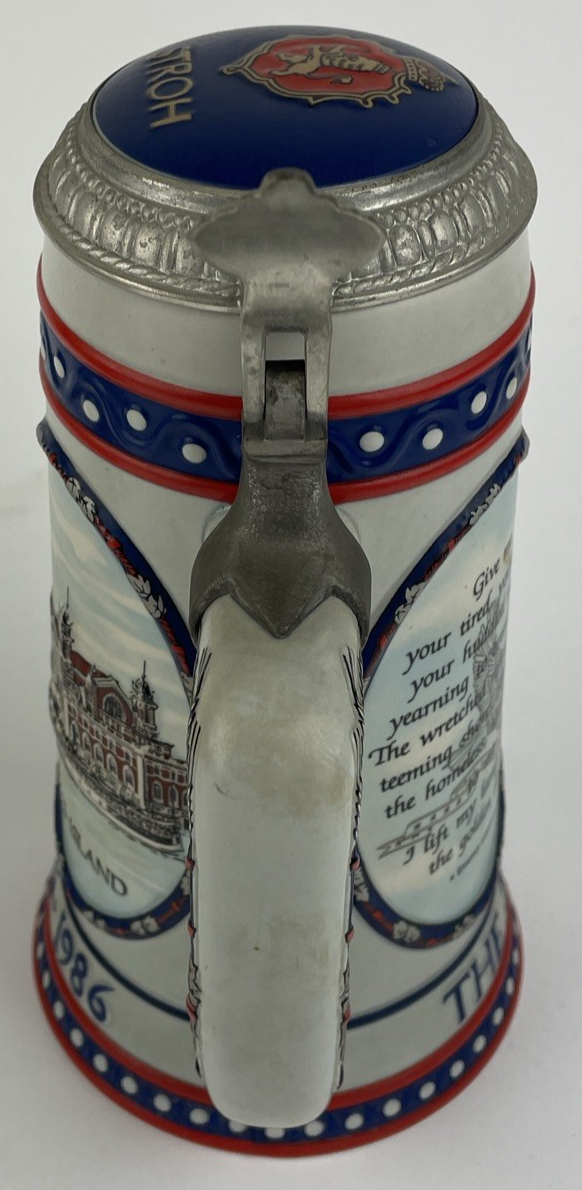 2 Stroh's Brewery Company Stein Beer Mug Heritage Series Statue Of Liberty 1986