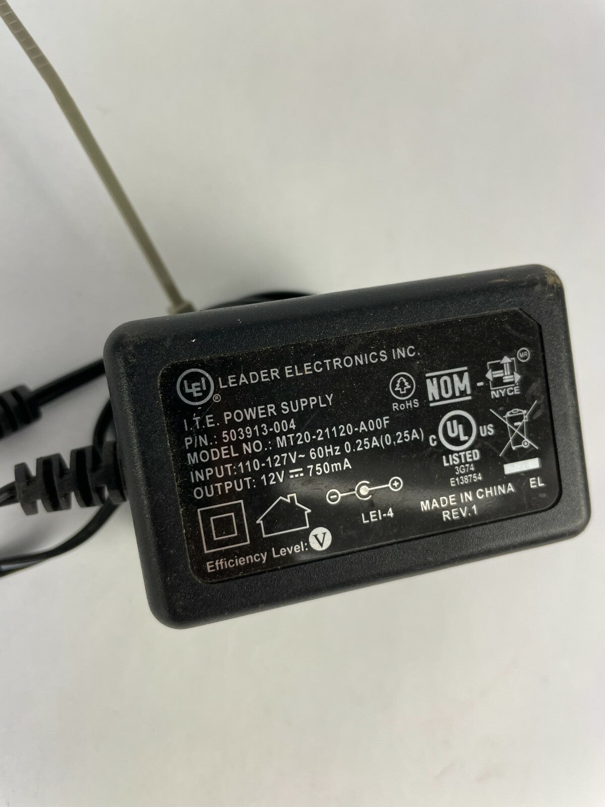 Genuine ITE MT2021120A00F AC Adapter Output 12 V 750mA Power Supply Adapter A29