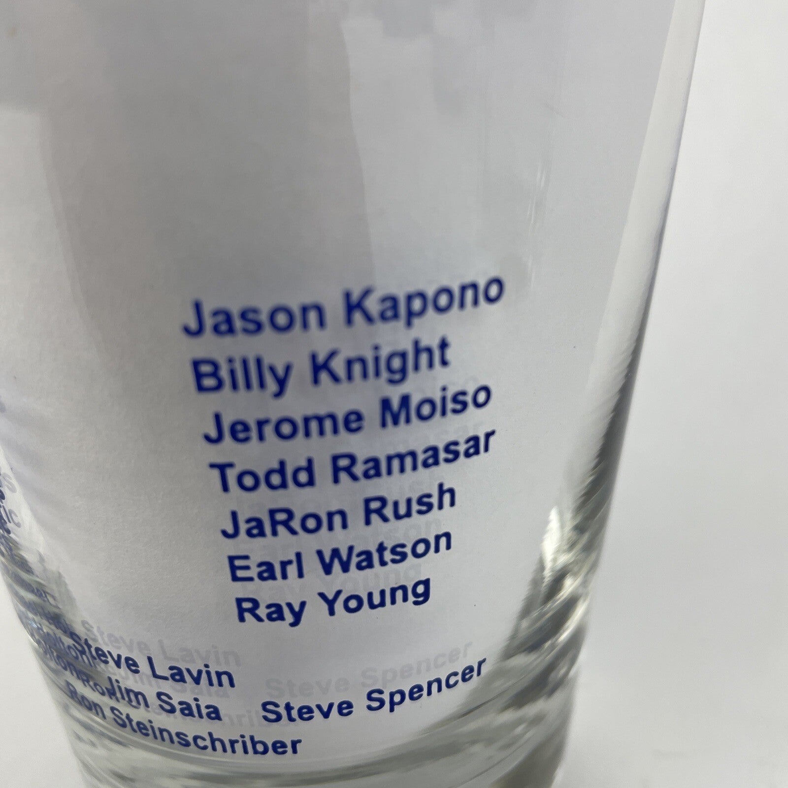 Set of three UCLA Bruins Basketball Awards Banquet highball glasses from 2000, 2001, and 2002.