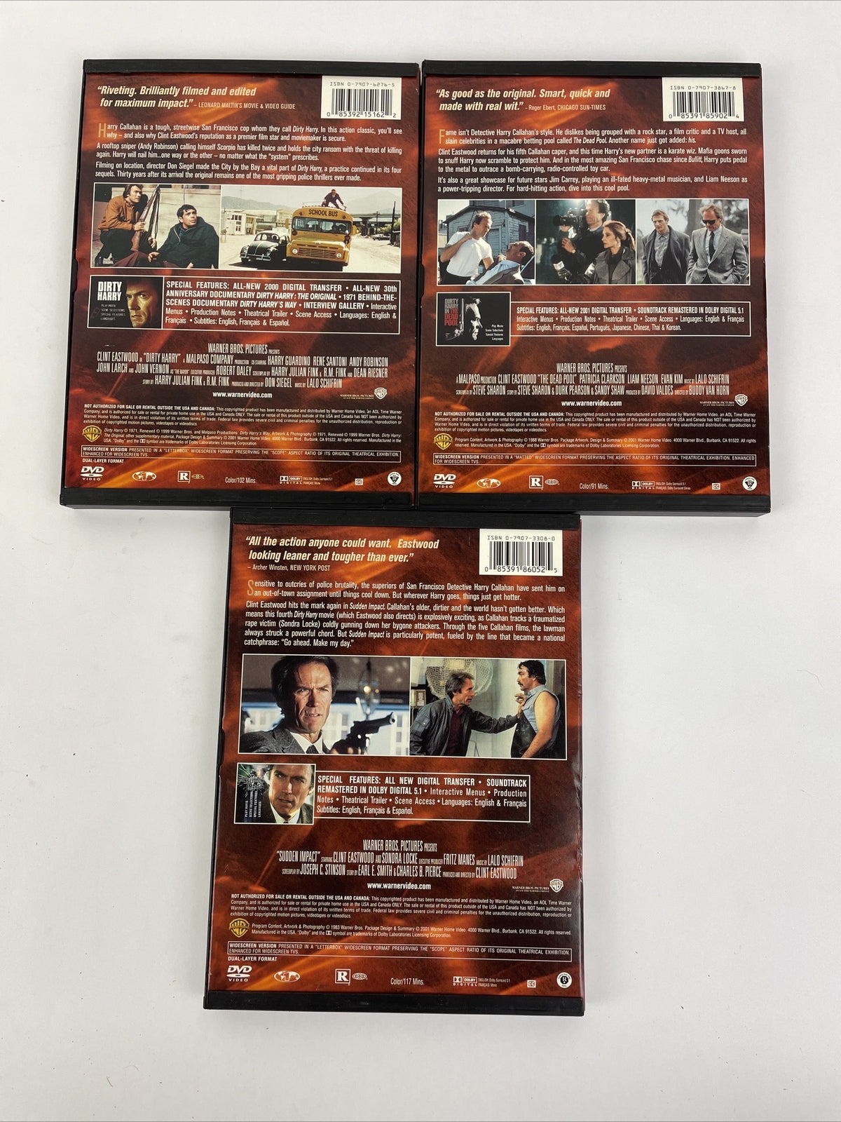 The Dead Pool, Sudden Impact, Dirty Harry (DVD, 2001, Clint Eastwood Collection)