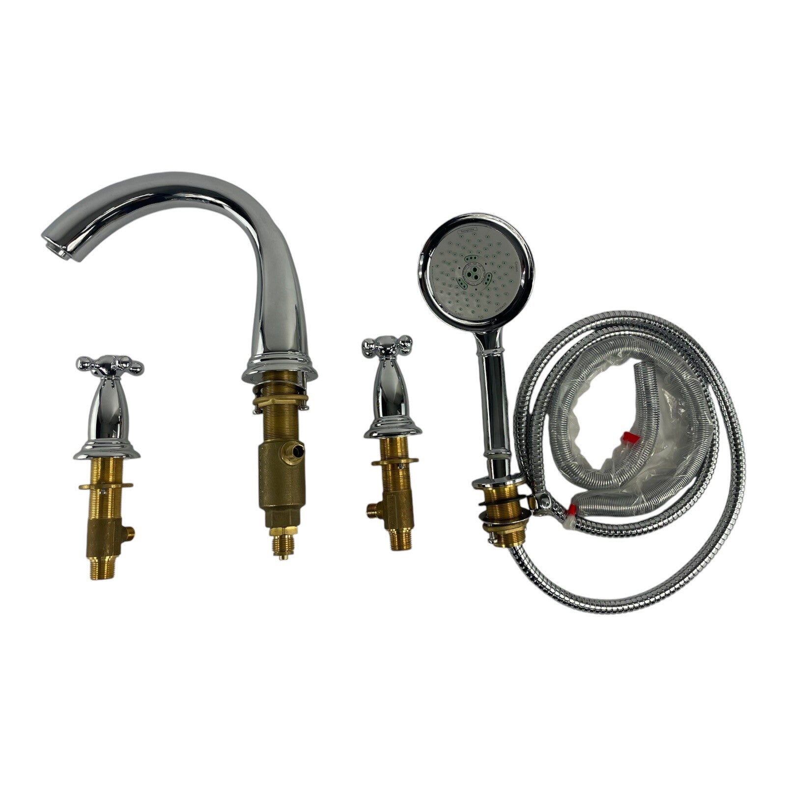 Hansgrohe 3 hole Faucet Tub Filler Swing C Double Cross Handler W/ Hand Shower