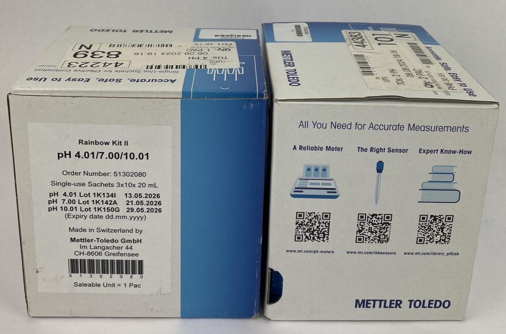 NEW 2 Mettler Toledo Rainbow Kit II 30/pk 3x10x 20mL Single-Use Sachets 51302080