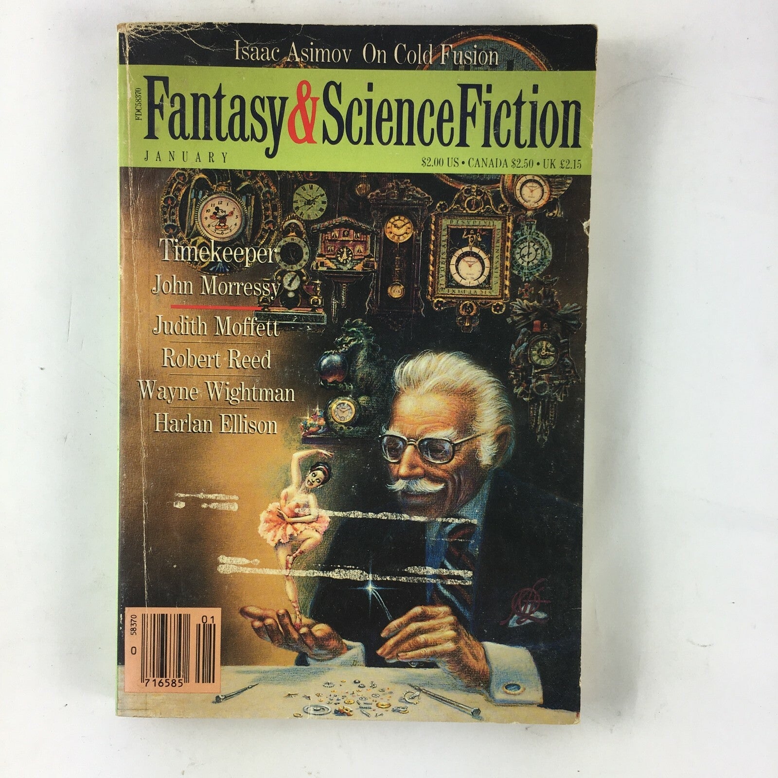 January Fantasy&Science Fiction Magazine Timekeeper John Morressy Judith Moffett