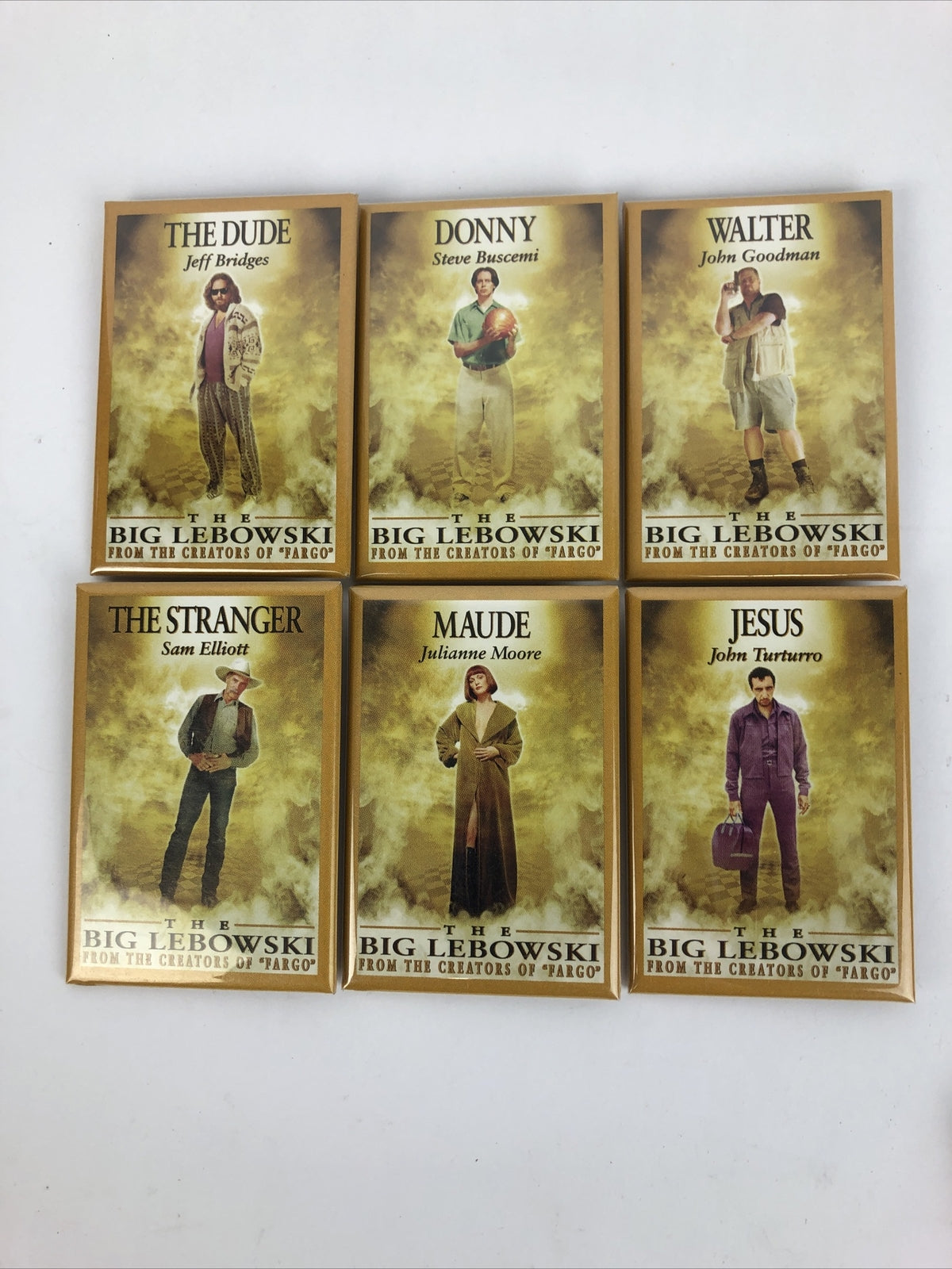6 x Big Lebowski Button Pin Set 1998 The Dude Donny Jesus Walter Maude Stranger