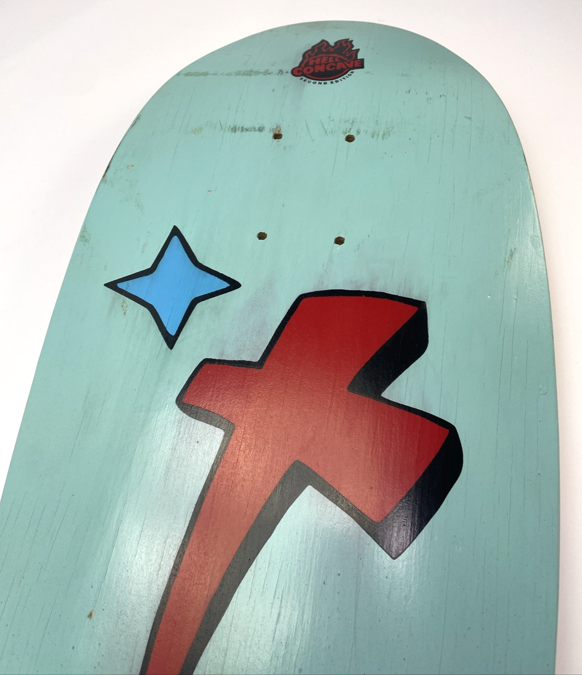 Tony Magnusson H Street Kid And Cross  Reissue 1980s Wood Hell Concave Blue Fade