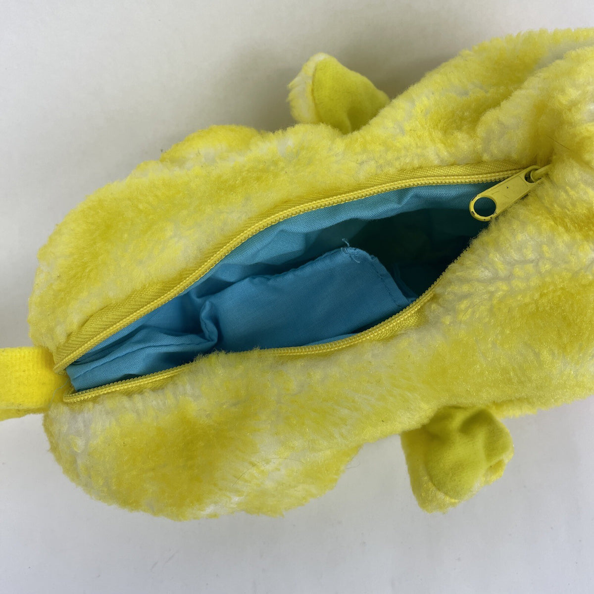 Rare Duck Duckling Plush Hand Purse Bag Pouch Vintage Blue Liner  Zipper Close