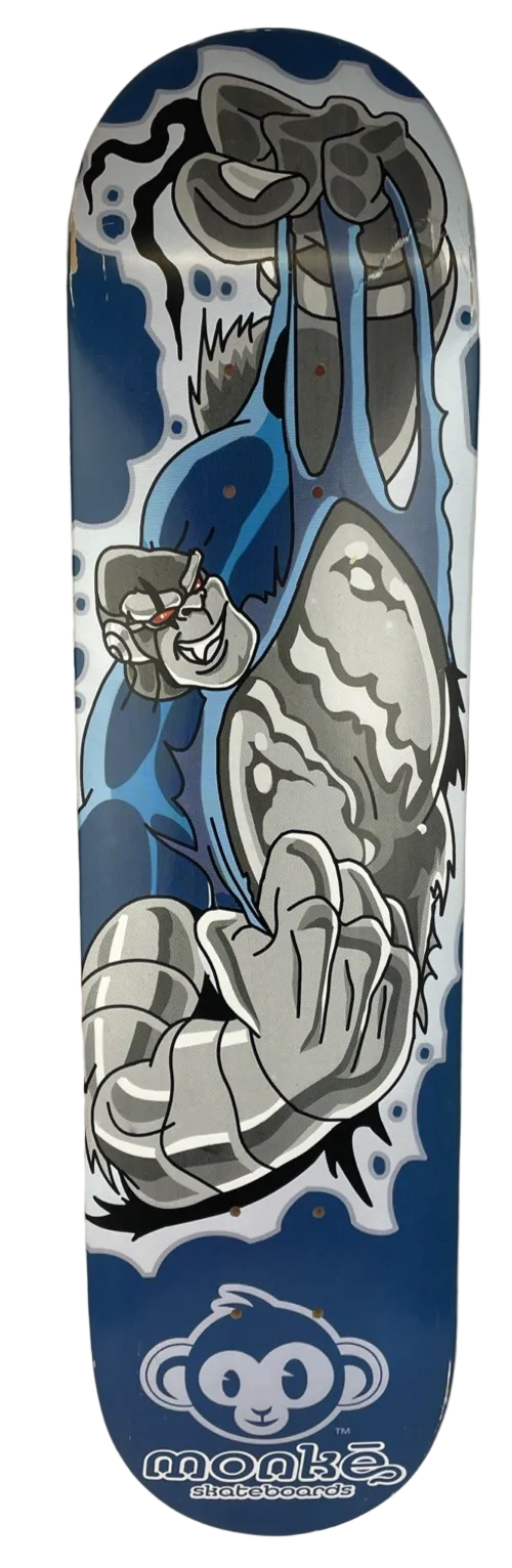Monke Skateboards " Super Chimp " Skateboard Deck Vancouver Canada 8" Vintage