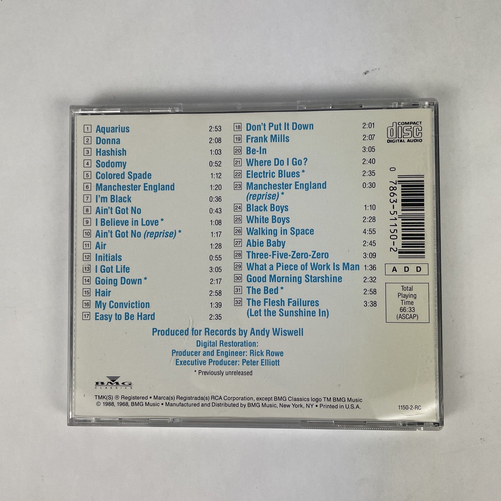 HAIR - The Original Broadway Cast Recording (CD, 1988) #28