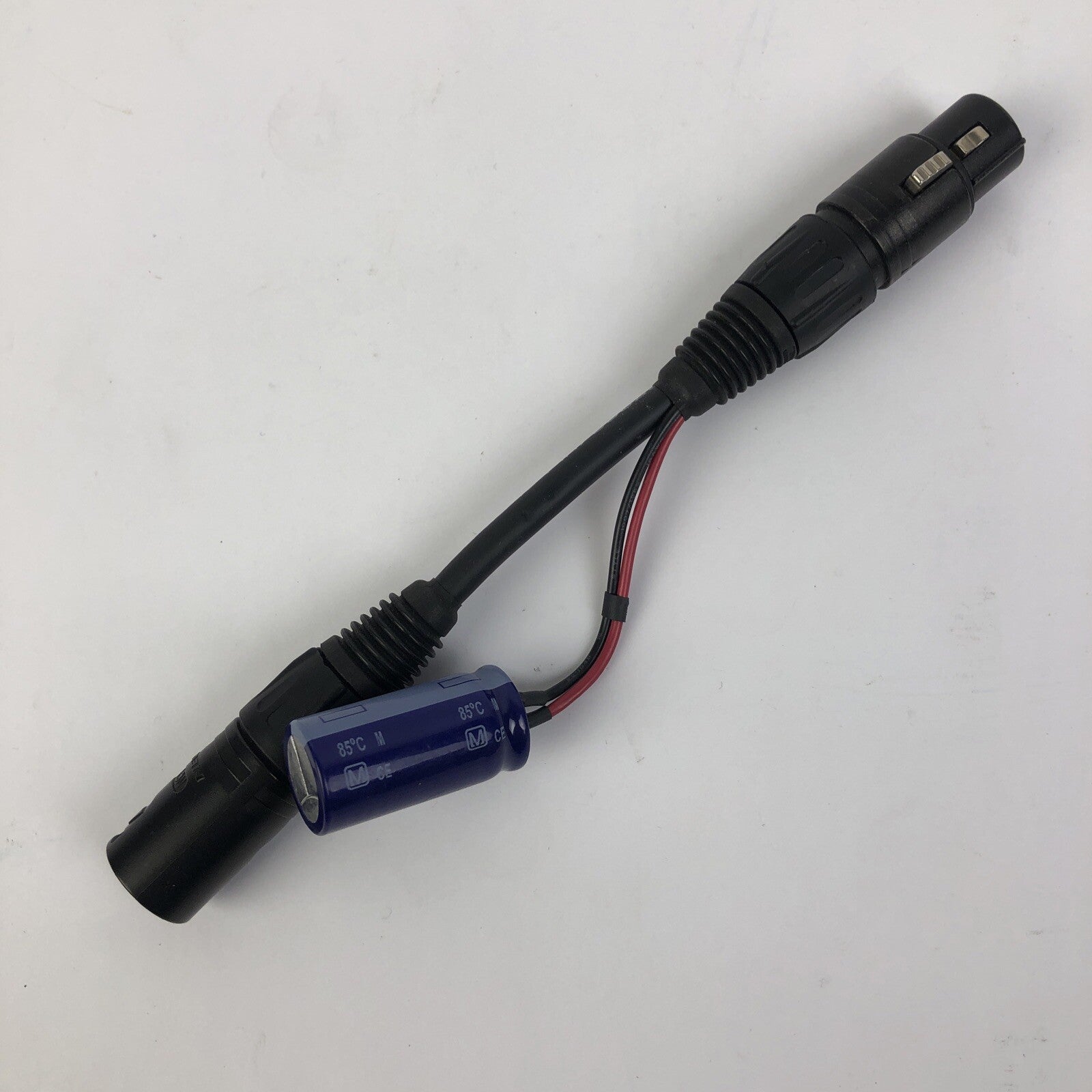 Neutrik Black Gold Plated 4 Pin XLR Male To Female w 6800uF  25V 85°C ￼Capacitor