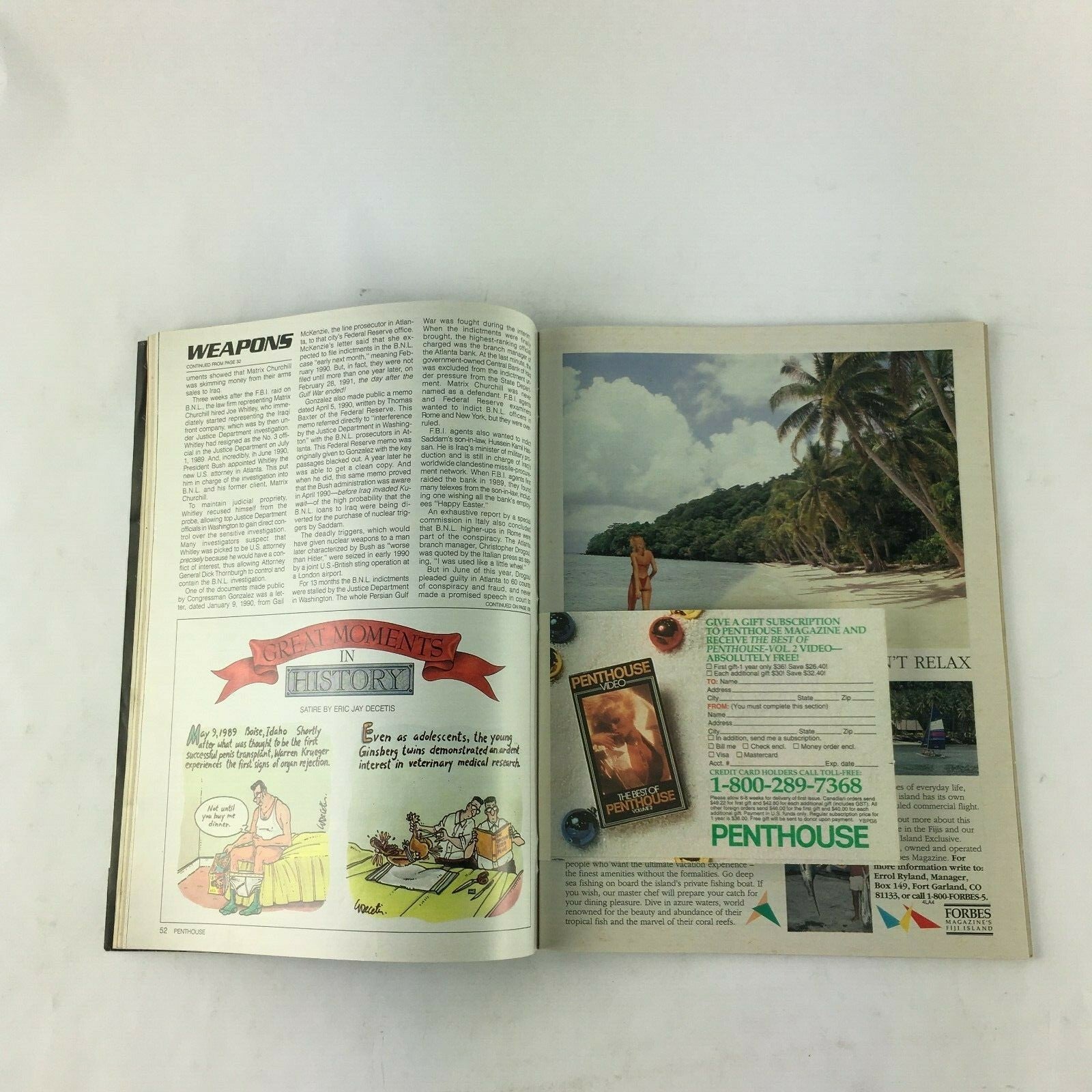 November 1992 Penthouse Magazine The International Magazine For Men Trust Me !