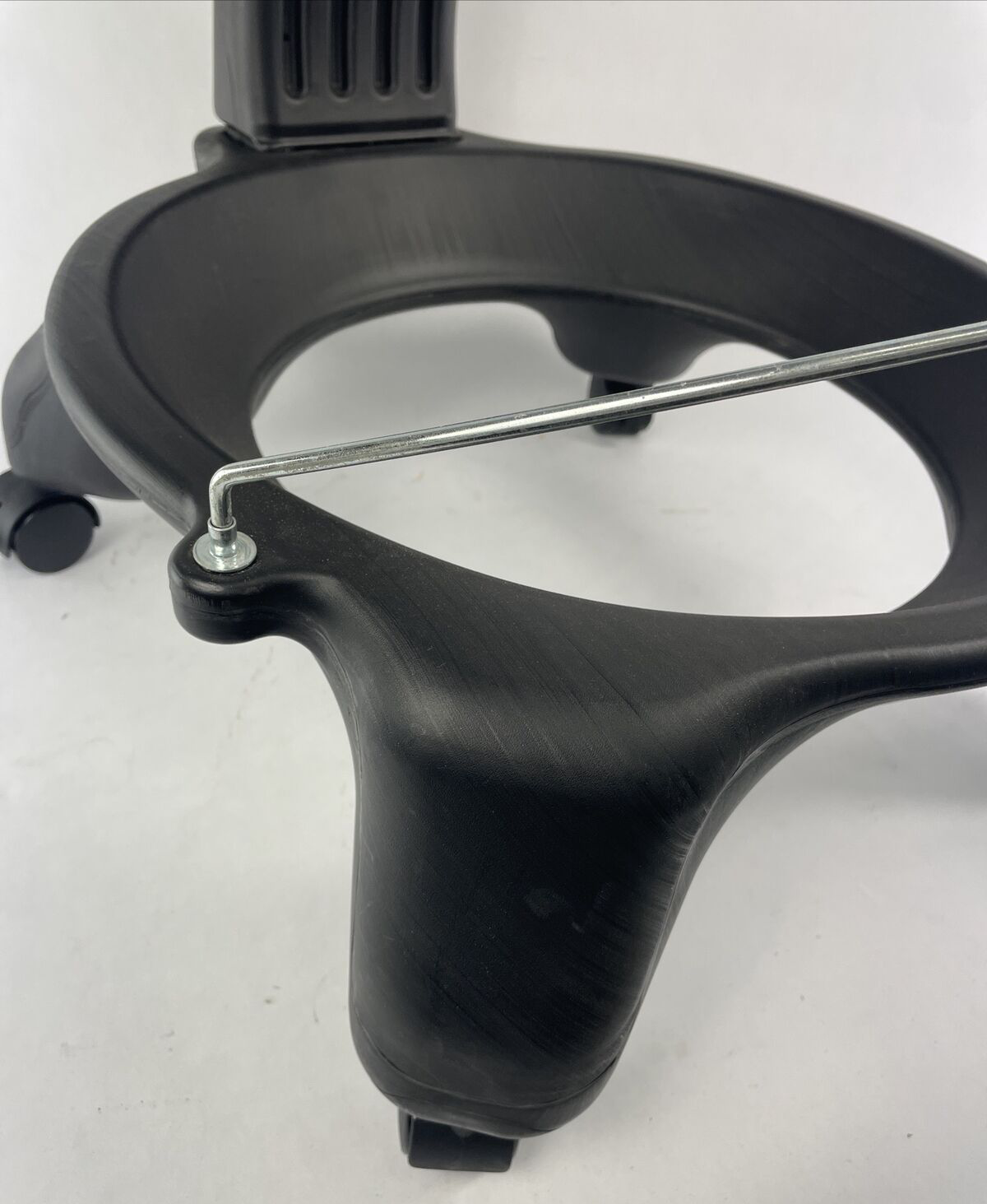 Black Rolling Fit-Chair exercise posture balance office chair with casters.