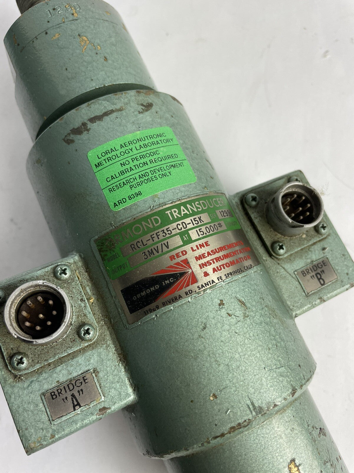 Ormond RCL-FF35-CD-15K Load Cell Transducer 100lb 3mv/v - 30 Day Wty