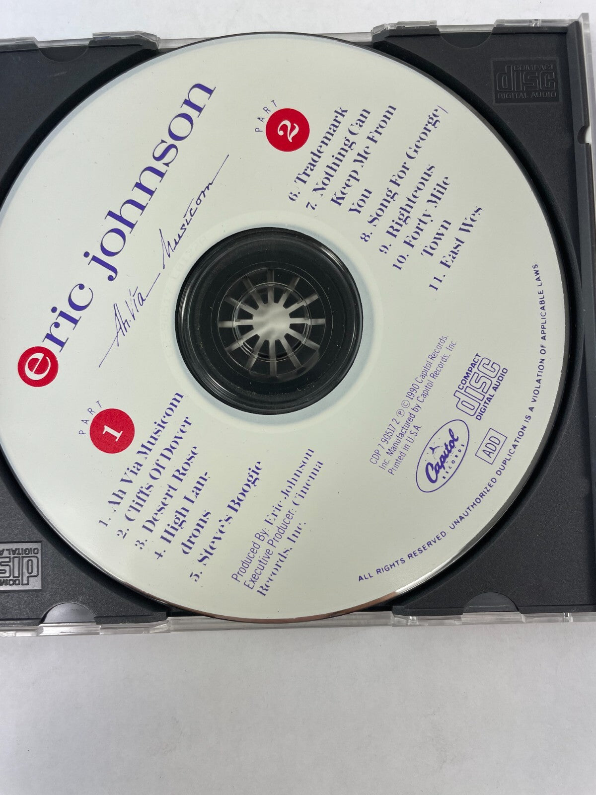 Eric Johnson Ah Via Musicom Cliffs Of Dover Desert Rose High Landrons CD#73