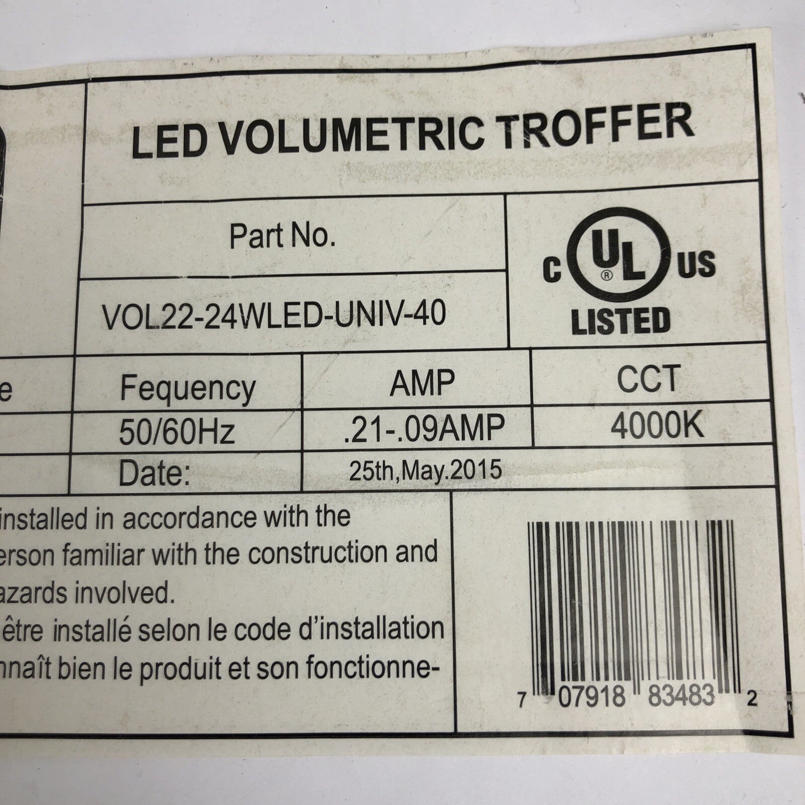 ILP LED Volumetric Troffer VOL22-24WLED-UNIV-40 - LOOK