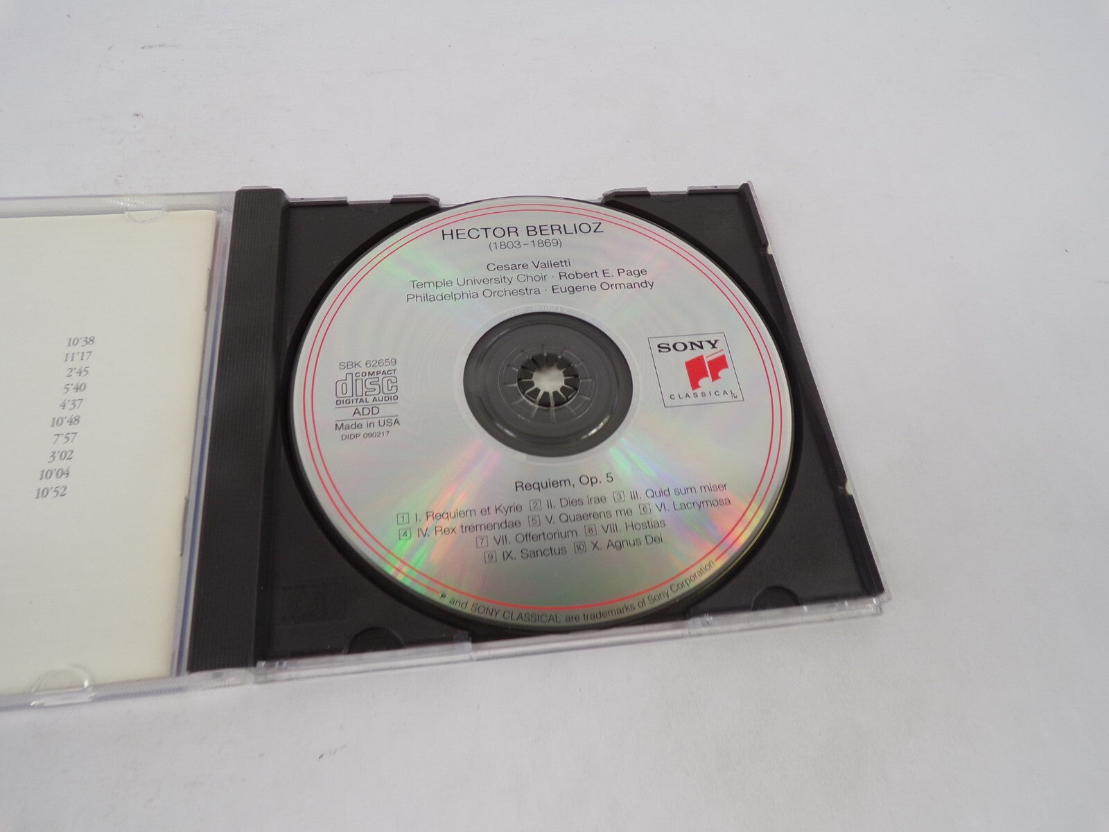 Berlioz Requiem Cesare Valletti Temple University Choir Philadelphia OrchesCD#70