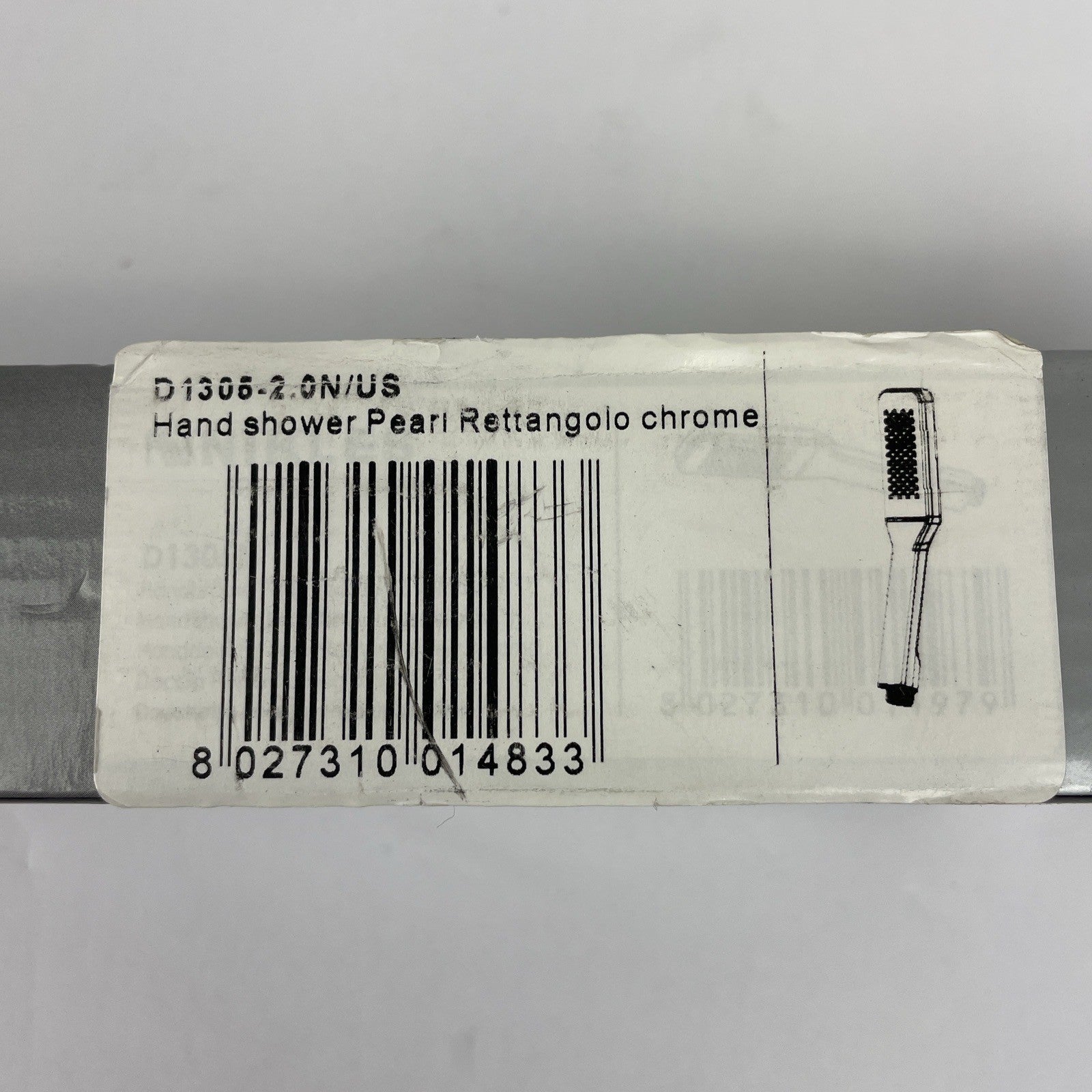 Nikles D1305N Pearl Rectangle Hand Shower Stick in Chrome 50 x 100mm Spray Plate