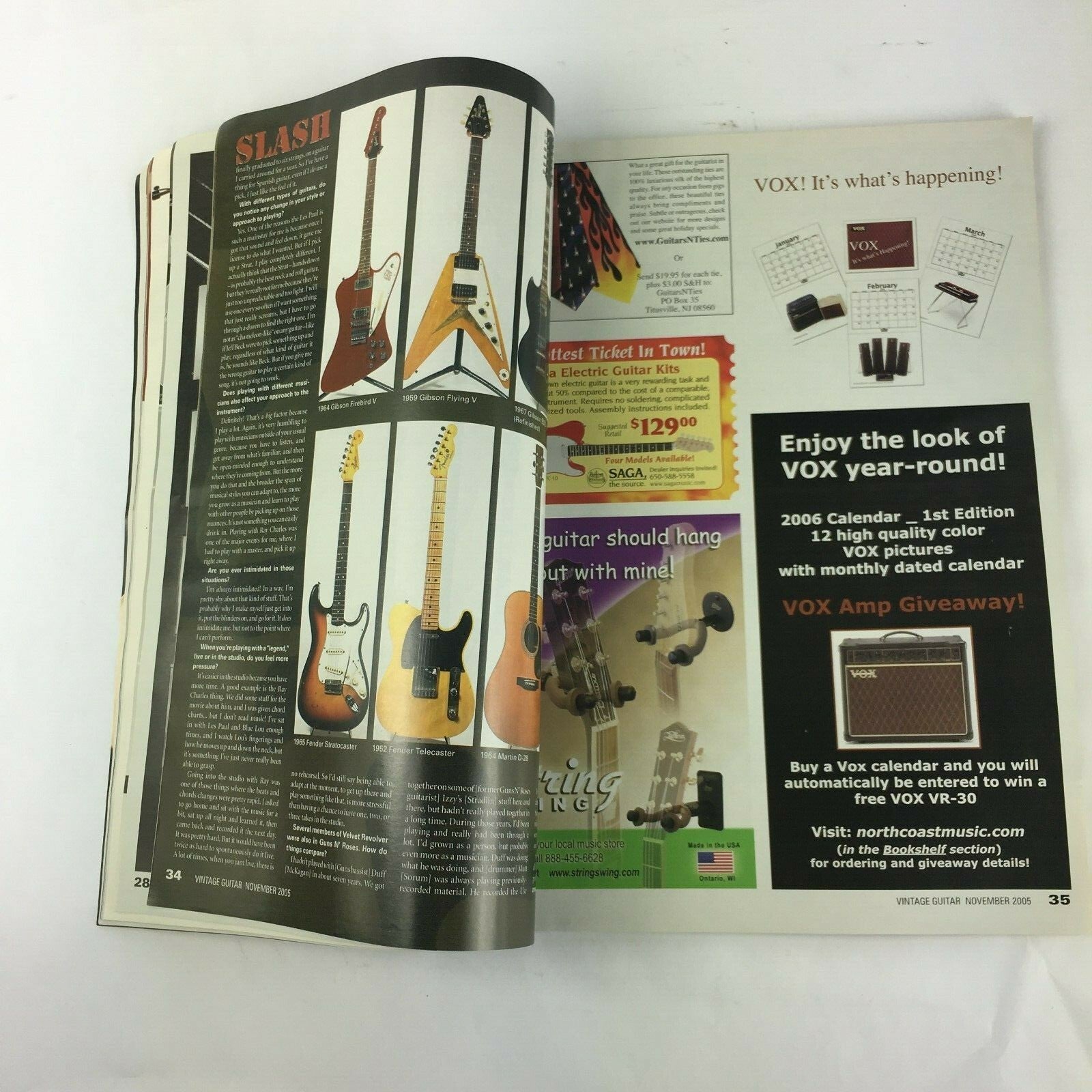 November 2005 Vintage Guitar Magazine Slash Sonny Landreth Eric JohnsonGaryGreen