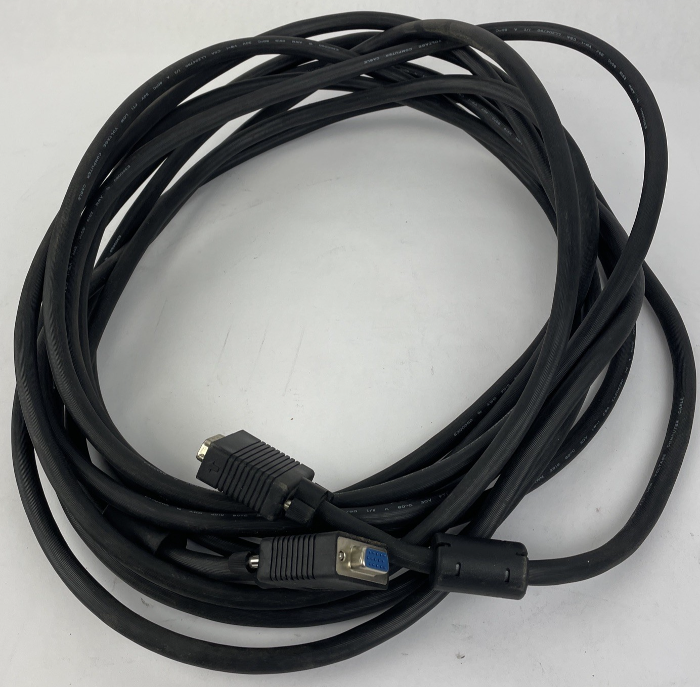 DB15 15 Pin Male to Female Extension Cable Cord Molded Computer M/F Black 25'