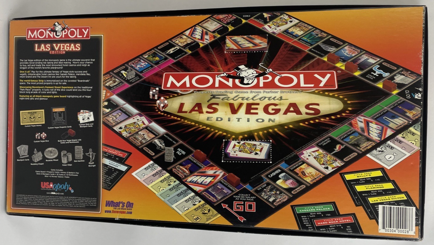 VINTAGE Monopoly Las Vegas Edition COMPLETE USAopoly 2000 Property Trading Game