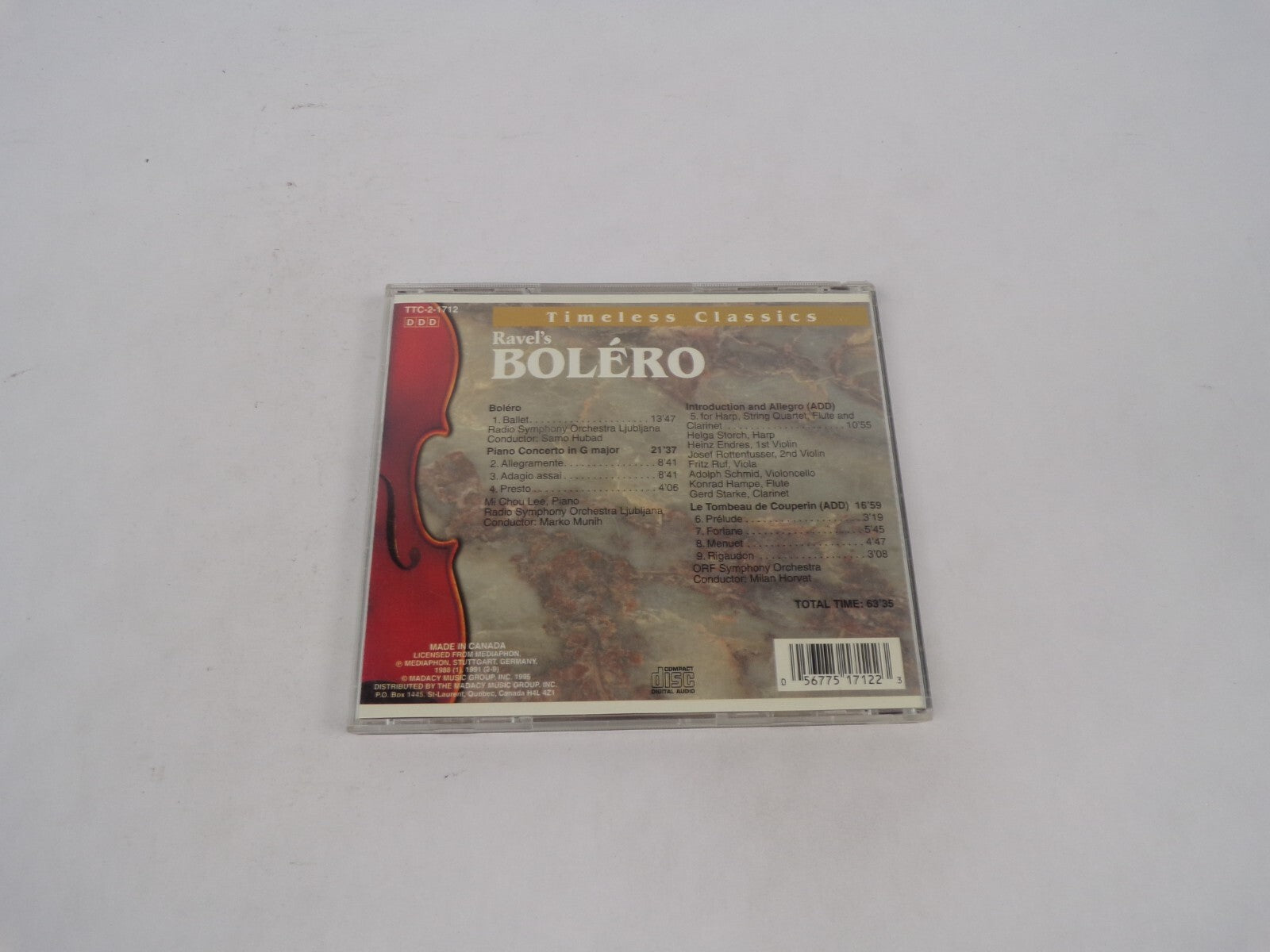Ravel's Bolero Bolero Ballet Piano Concerto In G Major Le Tombeau De CouperCD#70