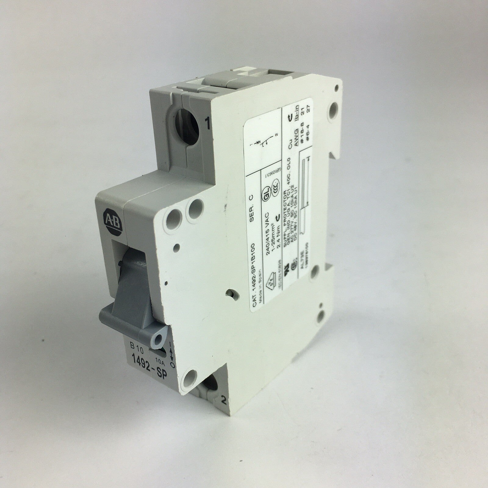Allen Bradley 14925-SP1B100 Ser C 10 AMP Circuit Breaker