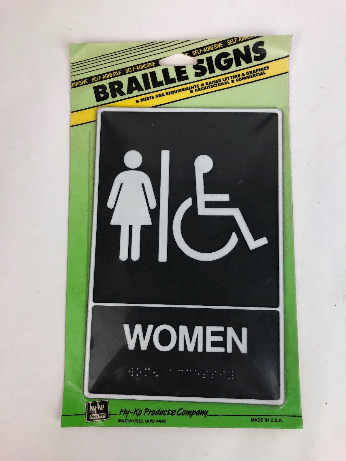 FSTSHP NEW HY-KO PRODUCTS -DB-2 - RESTROOM SIGN - WOMEN & WHEELCHAIR ( 1 PK ) 