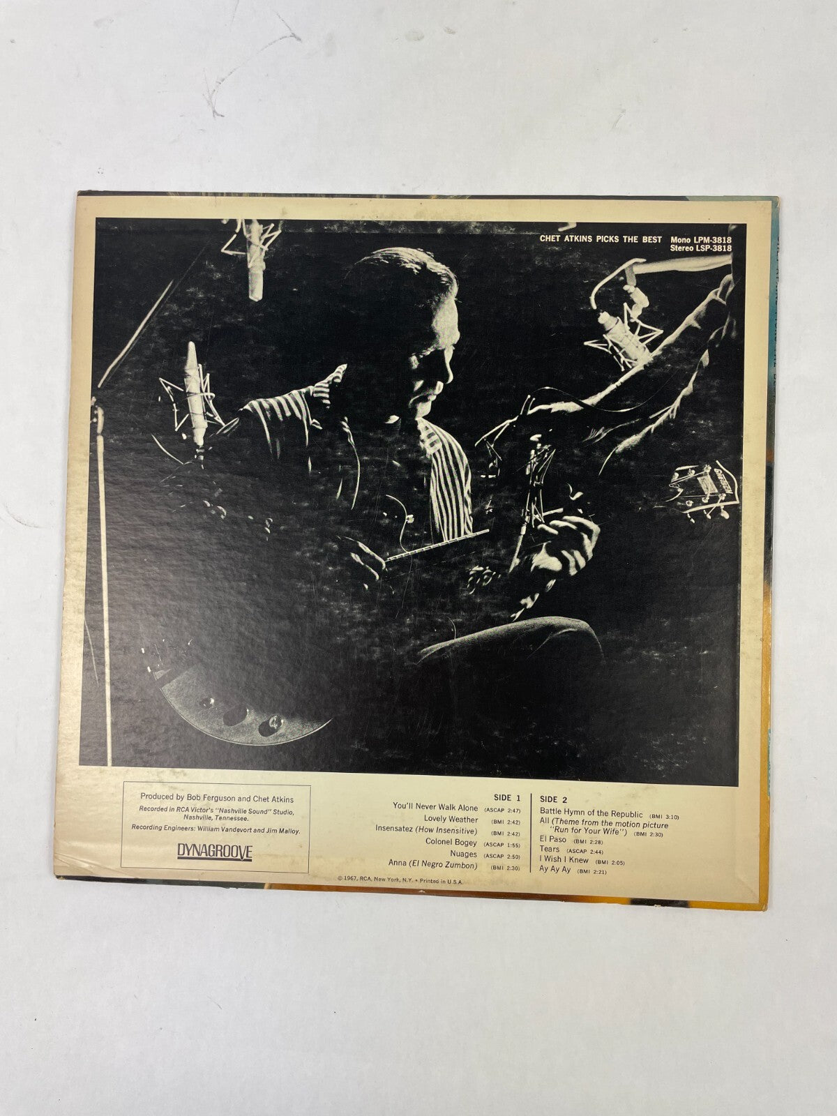 ChetAtkins Picks The Best Tears DI Paso Nuages AyAyAy Colonel Bogey Vinyl Record